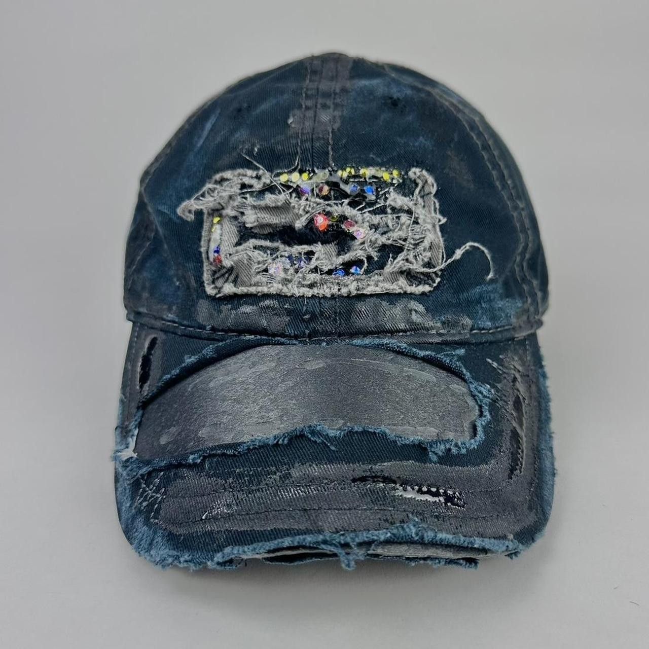 Vintage ASTROBOI* New York Aquarium Navy Distressed Rhinestone Hat Size ONE SIZE - 1 Thumbnail