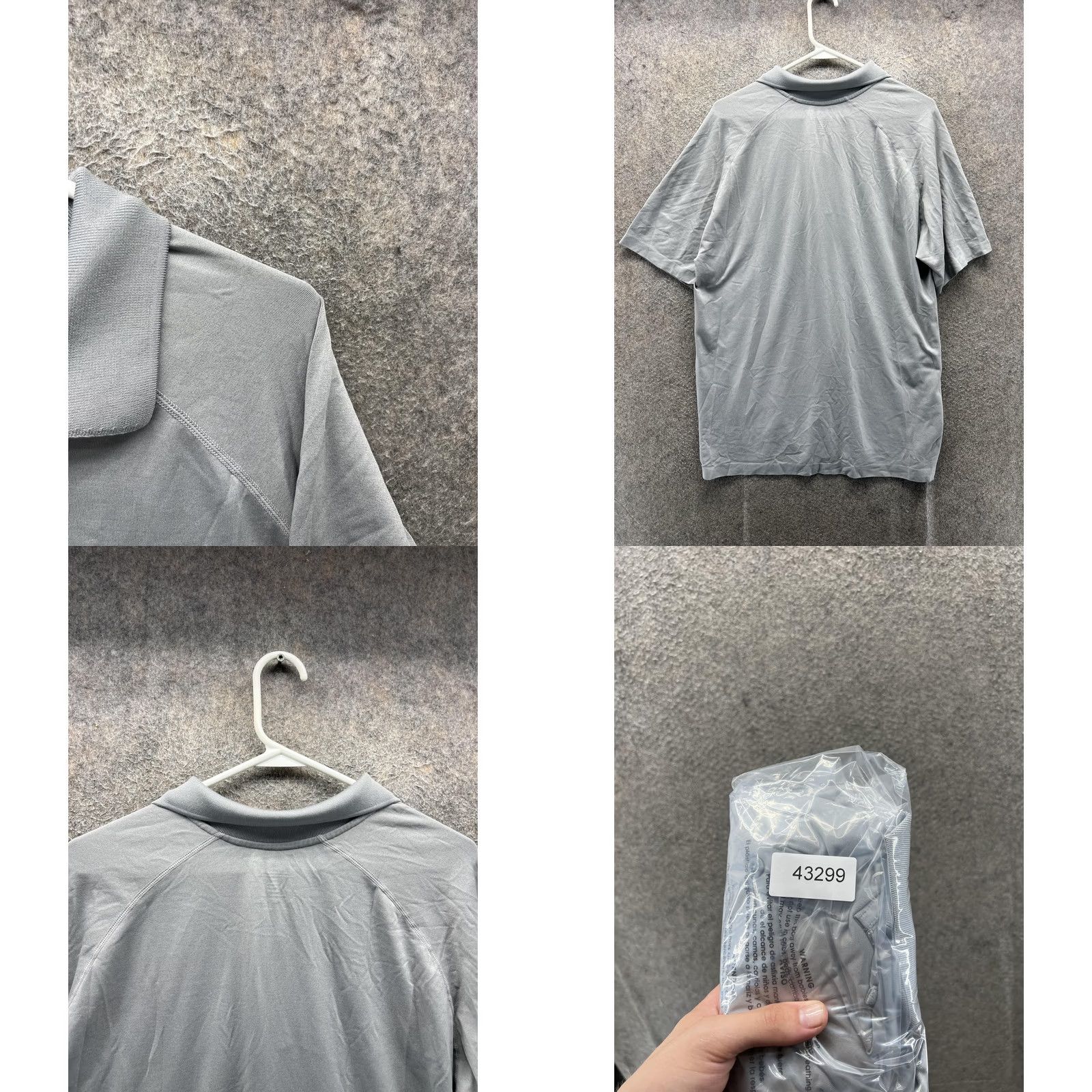 Vintage Fanatics Polo Shirt Mens XL Gray Solid Short Sleeve Lightweight Moisture Wicking Golf Polo Shirt Mens XL Gray Solid Cotton? Nylon-Polyester Knit Size US XL / EU 56 / 4 - 8 Thumbnail