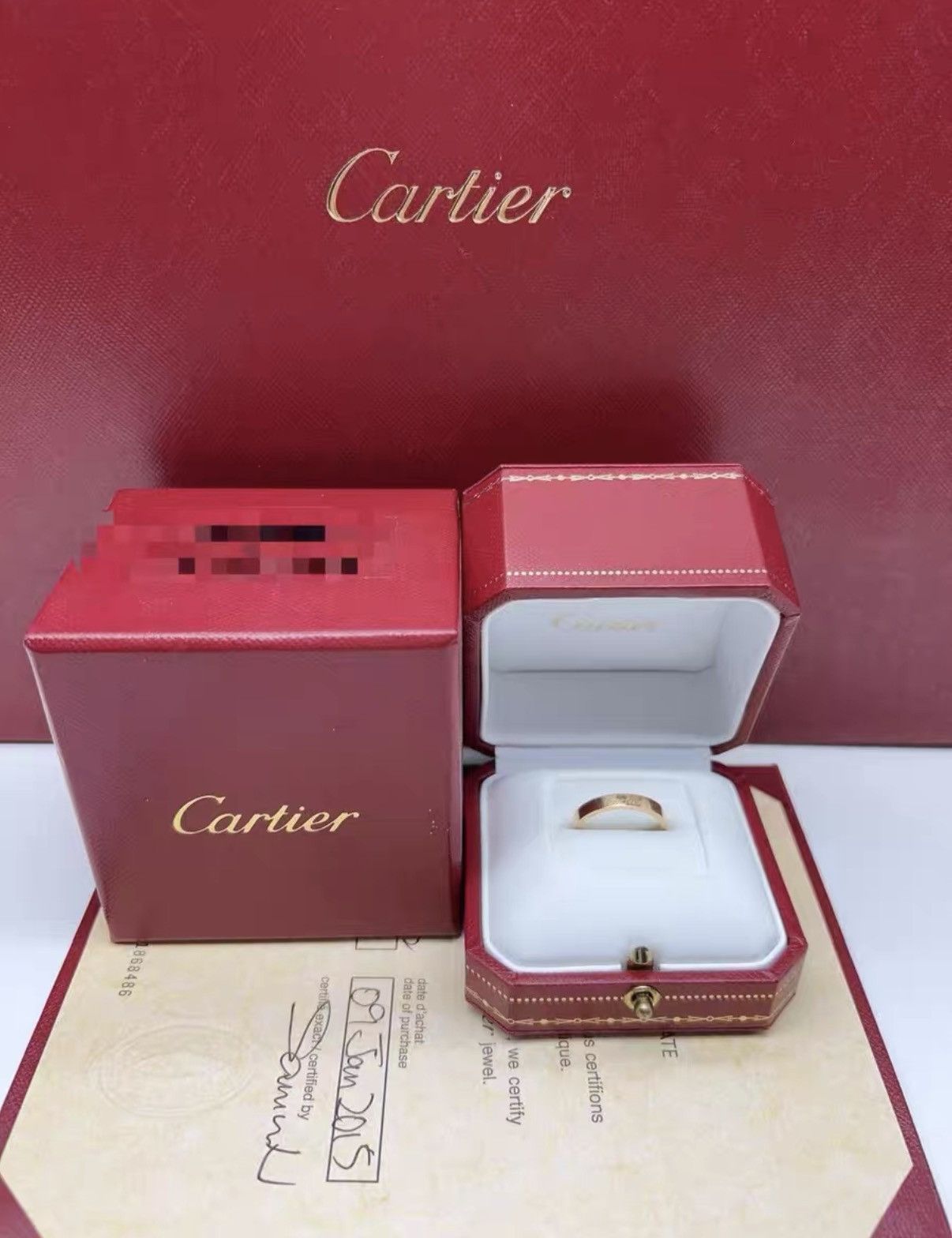 Cartier Cartier 18K Rose Gold C Series Signature Ring J38 Size ONE SIZE - 1 Thumbnail