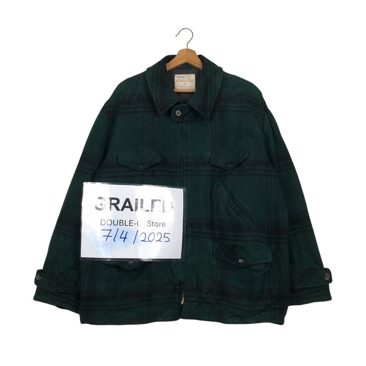 Edwin Vintage Wool Zipper Jacket Edwin Tokyo Fabric Tartan Design Size US L / EU 52-54 / 3 - 1 Thumbnail