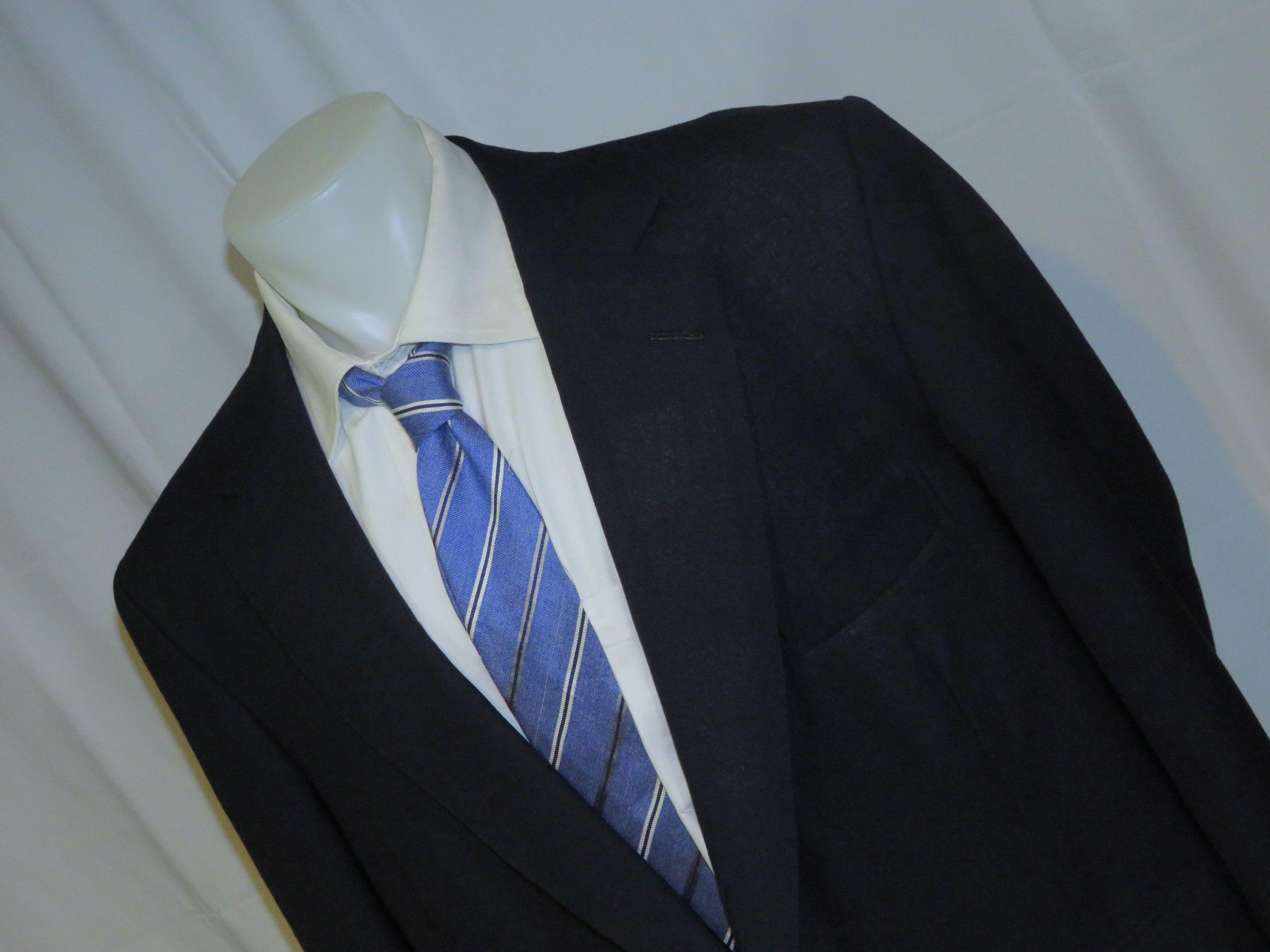 Henry Poole × Savile Row Bespoke Navy Blue Gold Button Blazer 46XL Size 46L - 4 Thumbnail