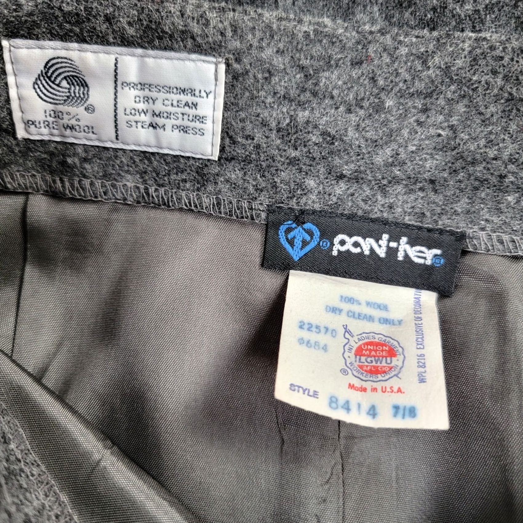 Vintage Vintage Panther Skirt Size 7/8 Gray 100% Wool Pleated Knee Length ILGWU Womens Size 28" / US 6 / IT 42 - 3 Thumbnail
