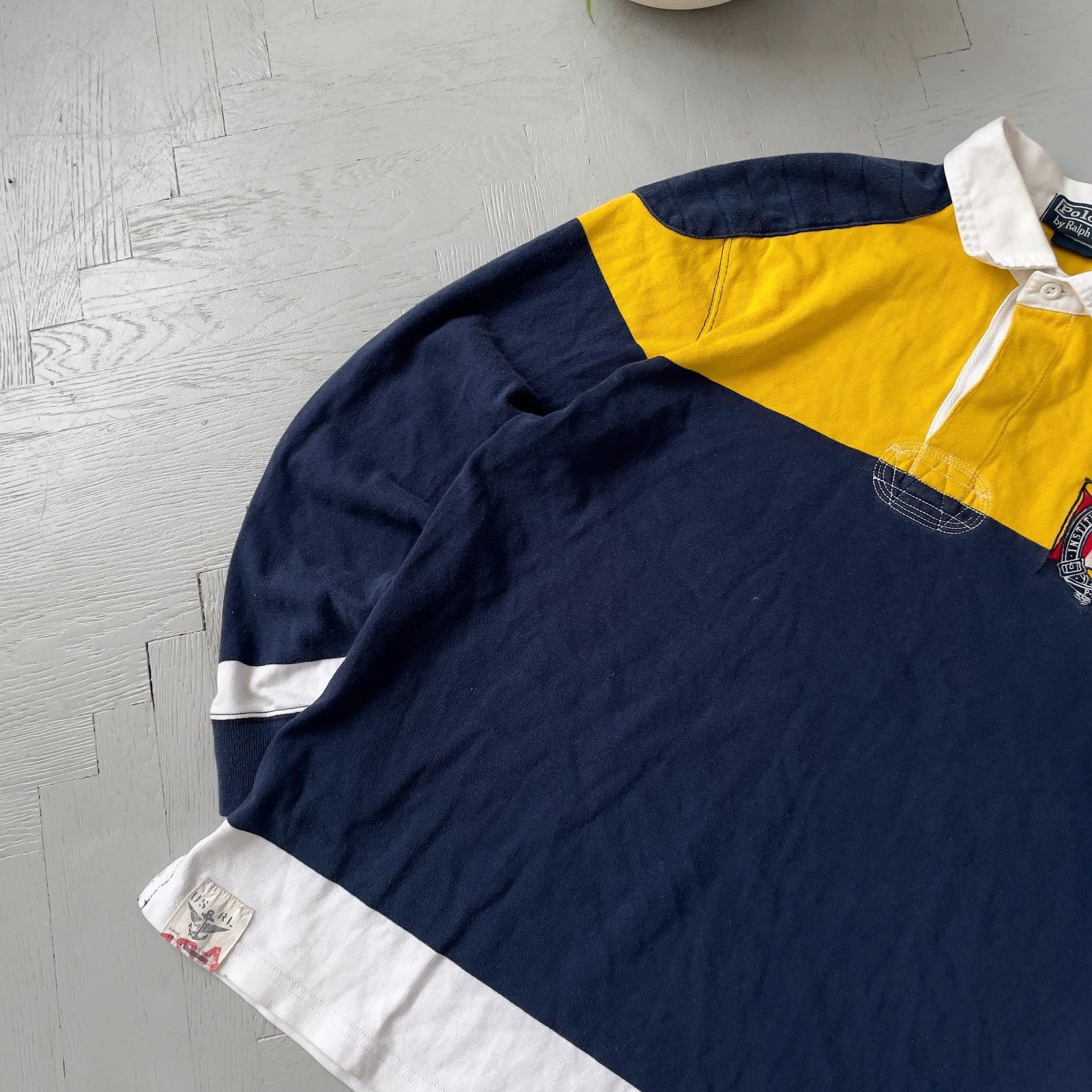 Vintage Vintage Polo by Ralph Lauren Preppy Rugby Shirt Size US L / EU 52-54 / 3 - 2 Thumbnail