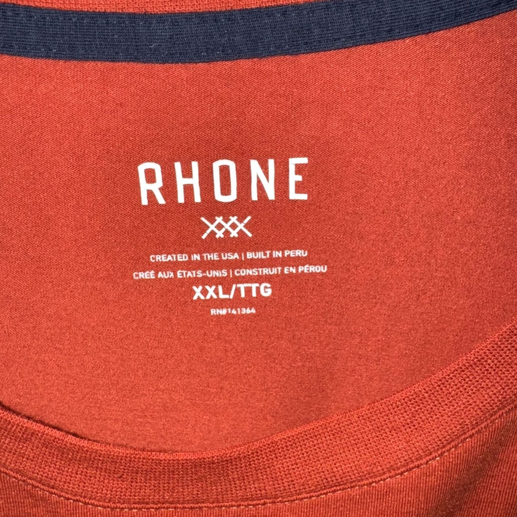 Rhone Rhone Shirt Mens 2XL Red Crewneck Organic Pima Cotton Comfort Casual SPR 2023 Size US XXL / EU 58 / 5 - 3 Thumbnail