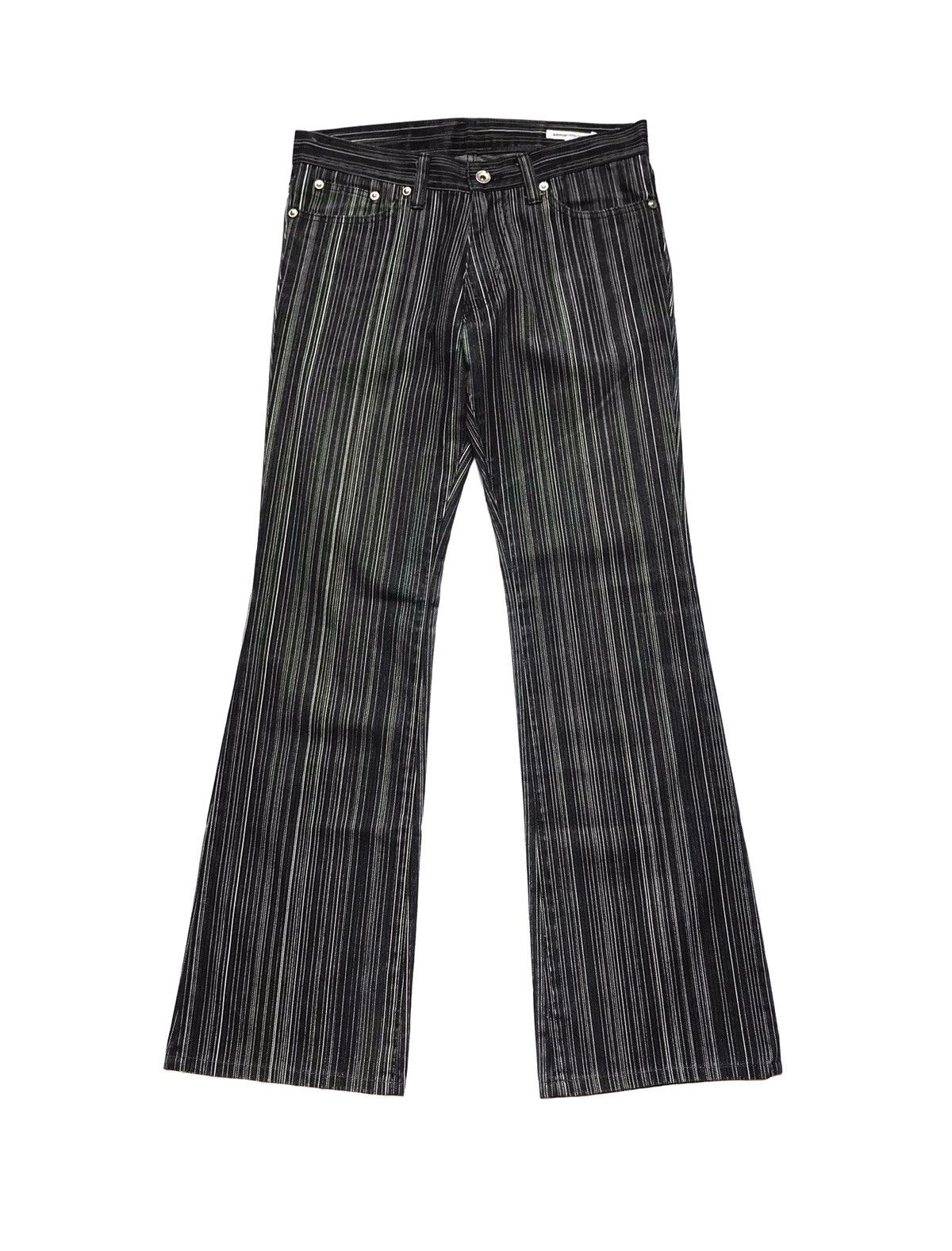 image of 14Th Addiction x If Six Was Nine Semantic Design Flare Stripe Pants in Striped (Size 31)