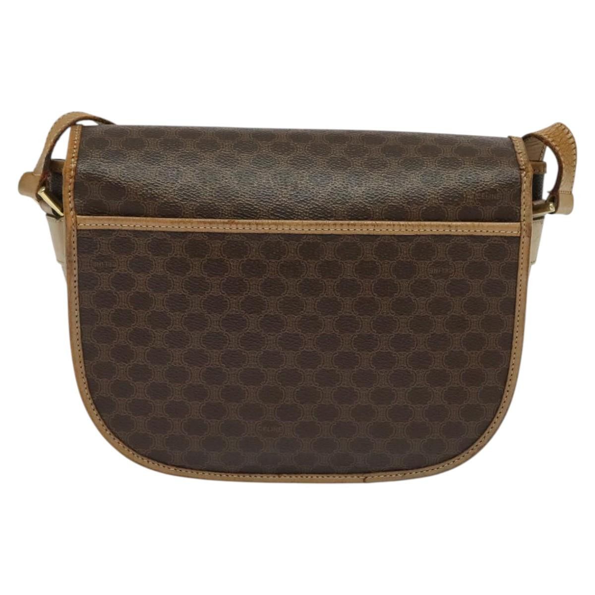 Celine CELINE Macadam Canvas Shoulder Bag Pvc Leather Brown Gold Size ONE SIZE - 3 Thumbnail