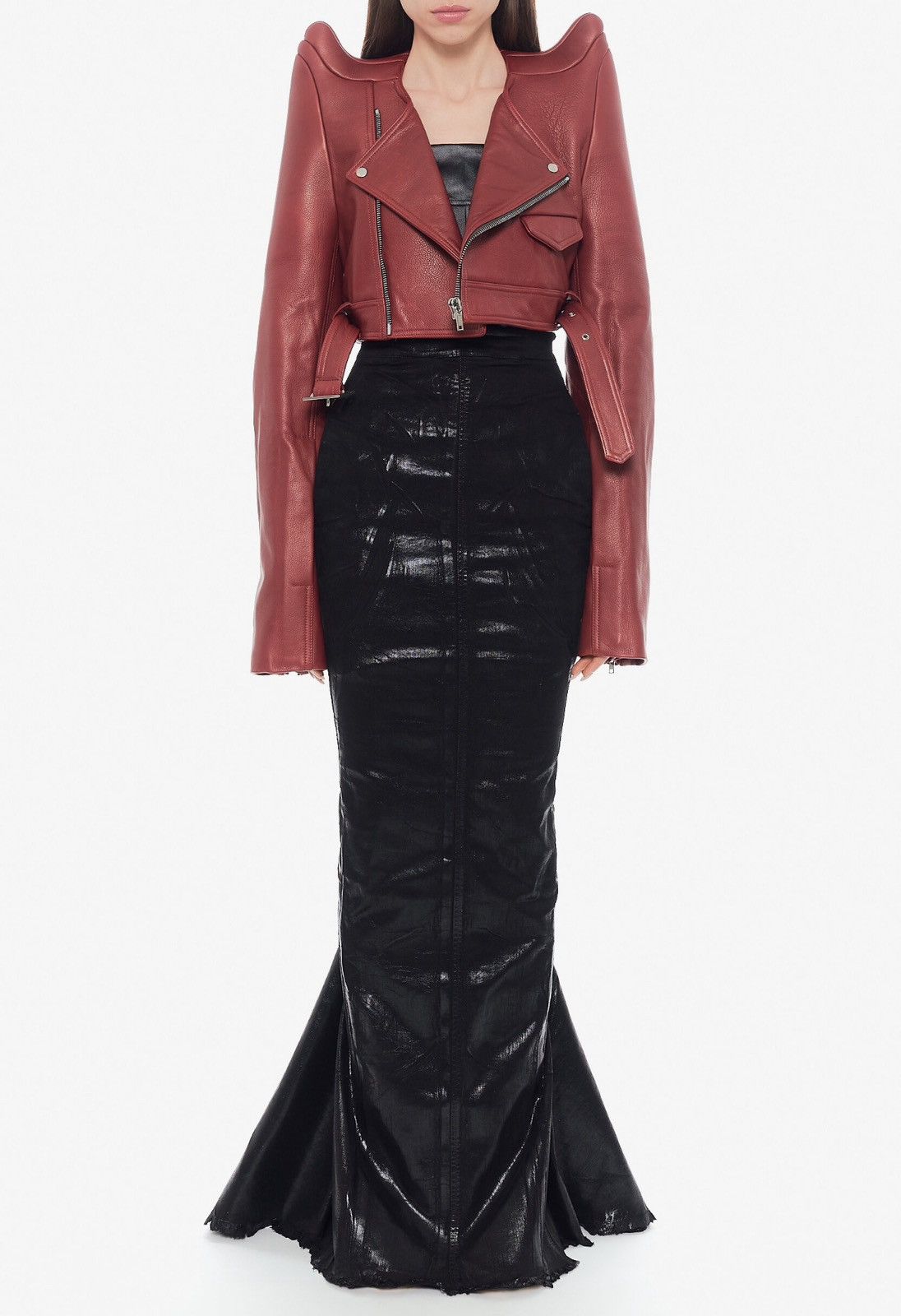 Rick Owens Last Size Rick Owens Tec Micro Cropped Leather Biker Jacket Size S / US 4 / IT 40 - 10 Thumbnail