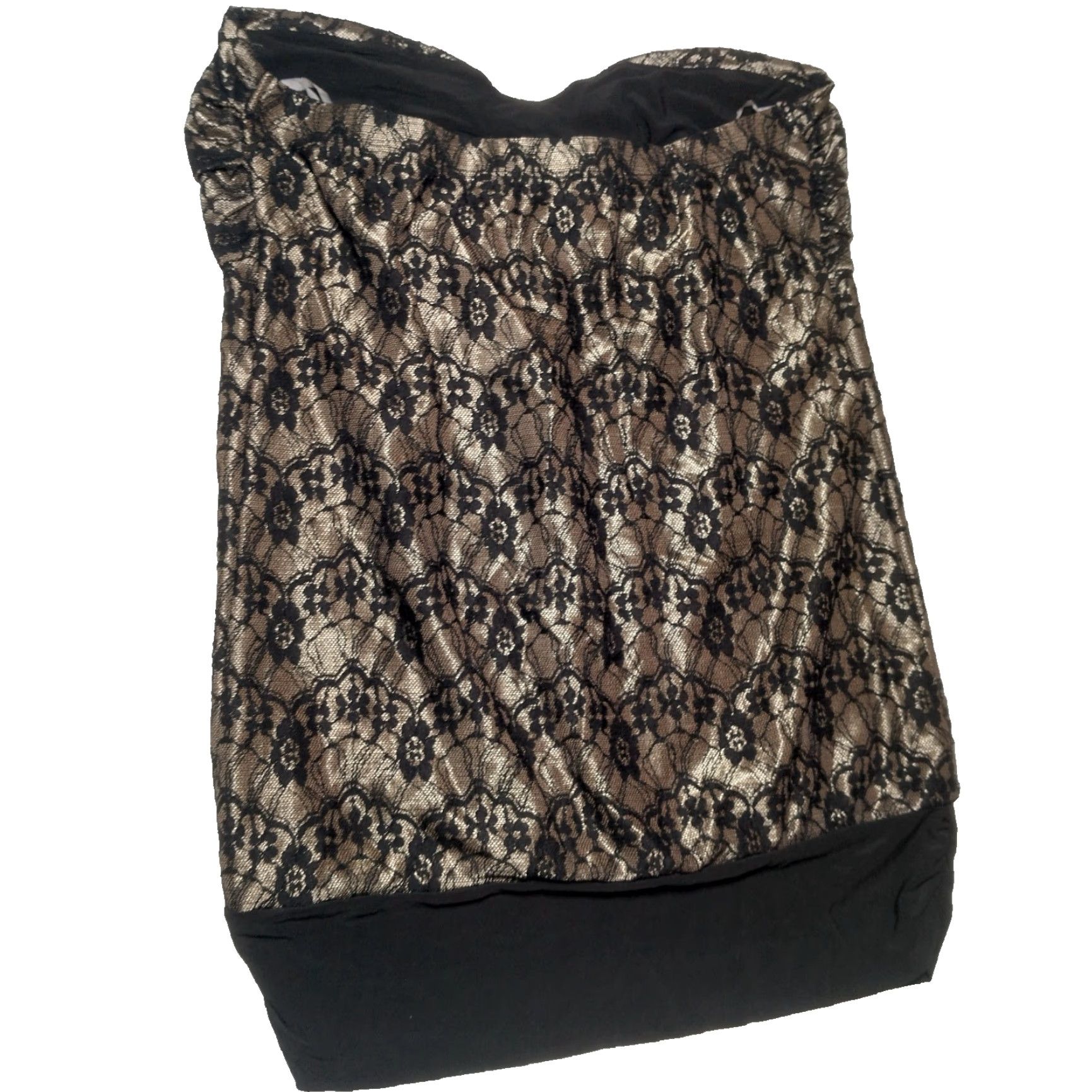Vintage Vintage Daytrip Shirt Women's Tube Top Strapless Lace Beaded NOS Y2K Floral Sheer Black Panty? Size M / US 6-8 / IT 42-44 - 2 Thumbnail
