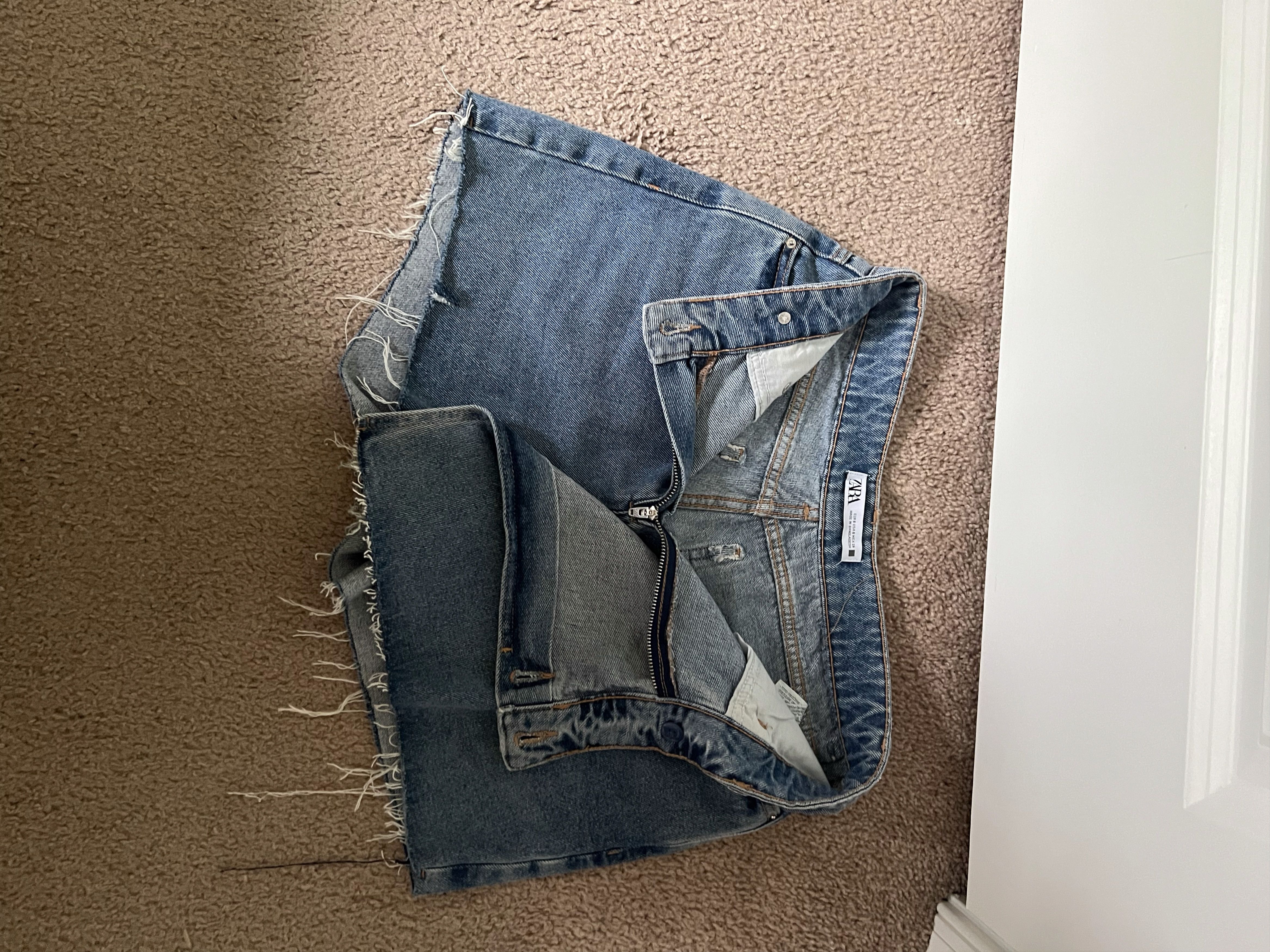 Zara High Waisted Denim Skort Size 30" / US 8 / IT 44 - 4 Thumbnail