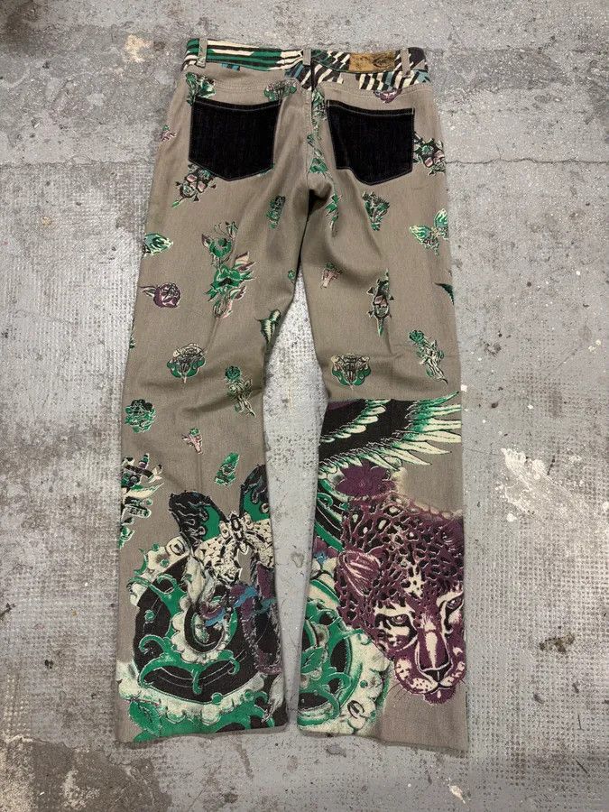 Just Cavalli × Vintage AW2004 Cavalli Grey Eagle Snake Battle Pants Size US 39 - 6 Thumbnail