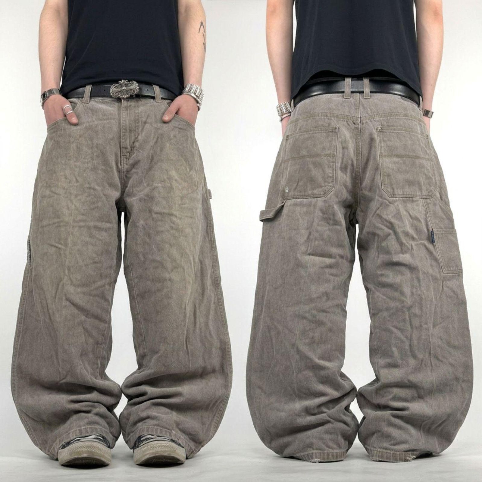 Vintage grunge archive y2k baggy wide leg cyber skater jeans