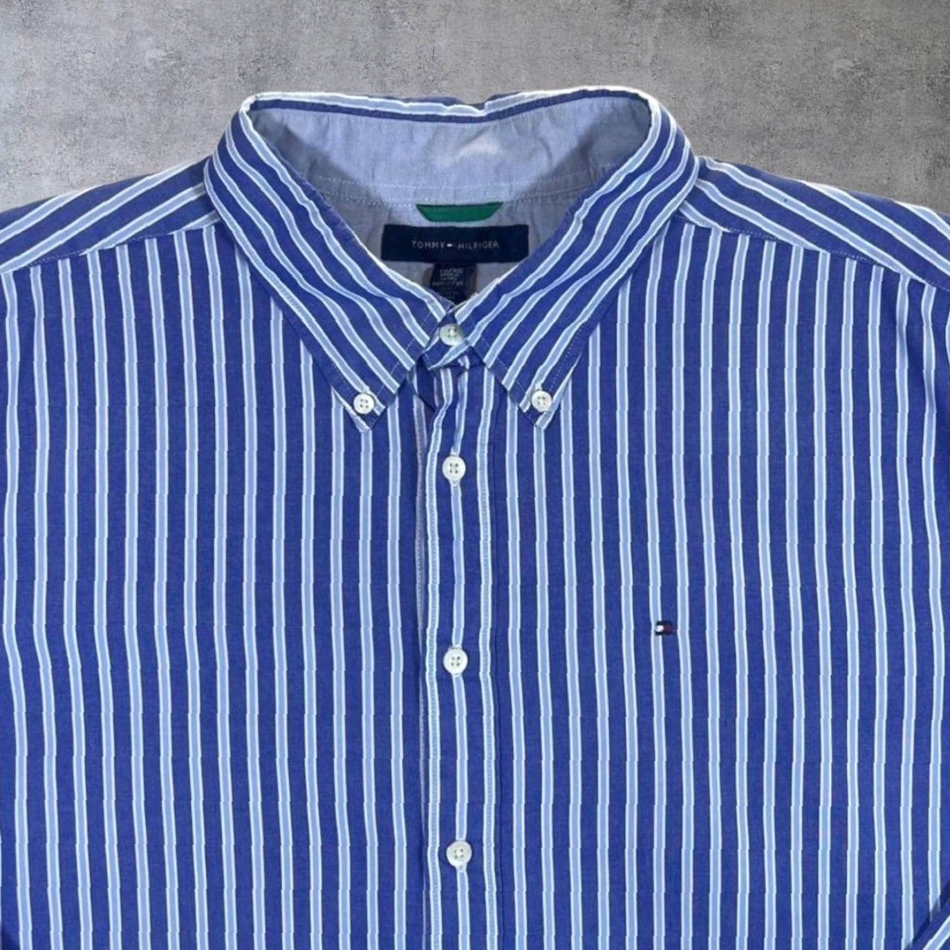Tommy Hilfiger Tommy Hilfiger Blue White Striped Long Sleeve Button-Up Cotton Shirt XL Men’s Shirt Size US XL / EU 56 / 4 - 3 Thumbnail