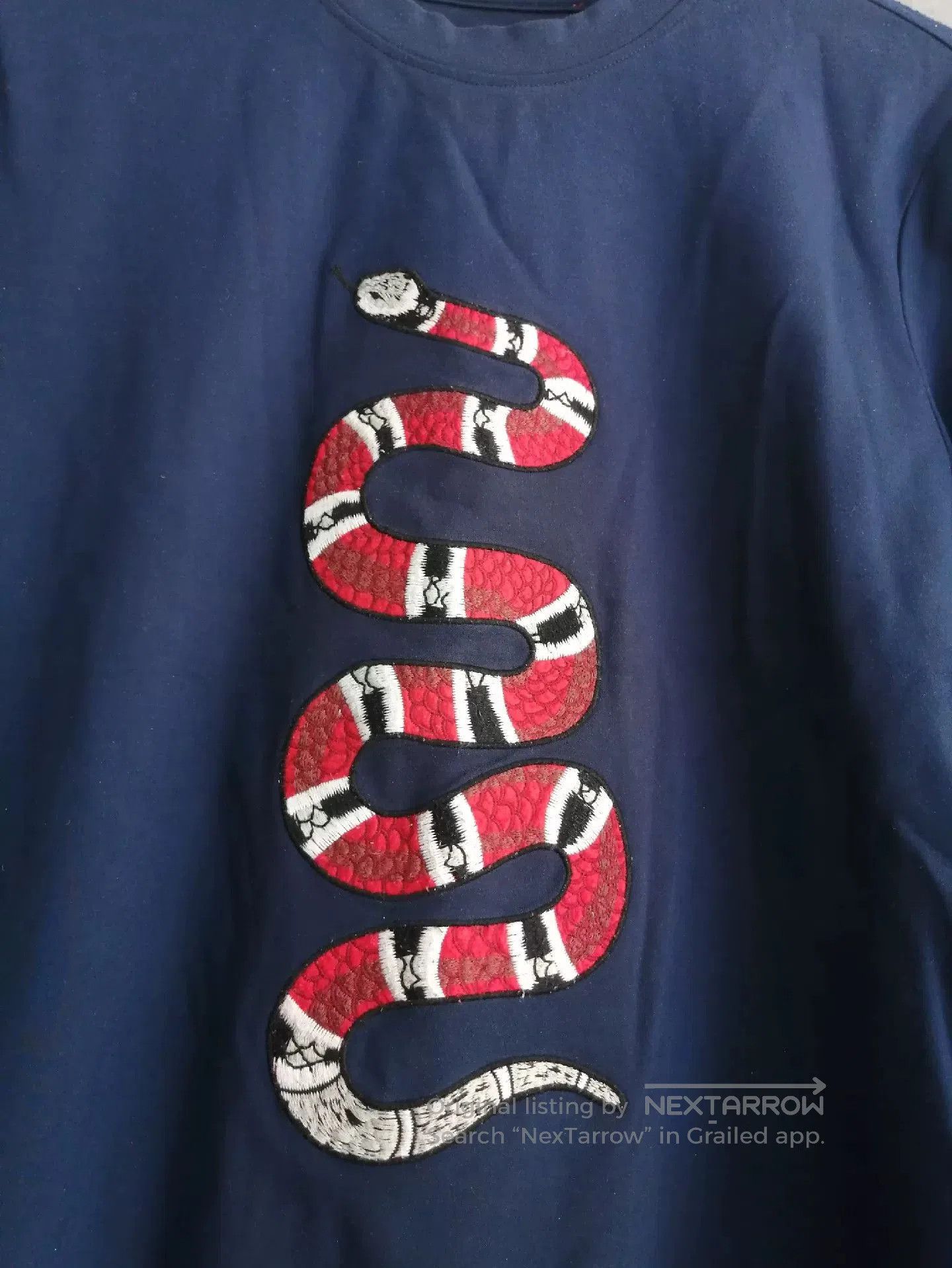 Gucci Gucci Blue Crewneck Coral Snake Embroidery. Size US L / EU 52-54 / 3 - 2 Thumbnail