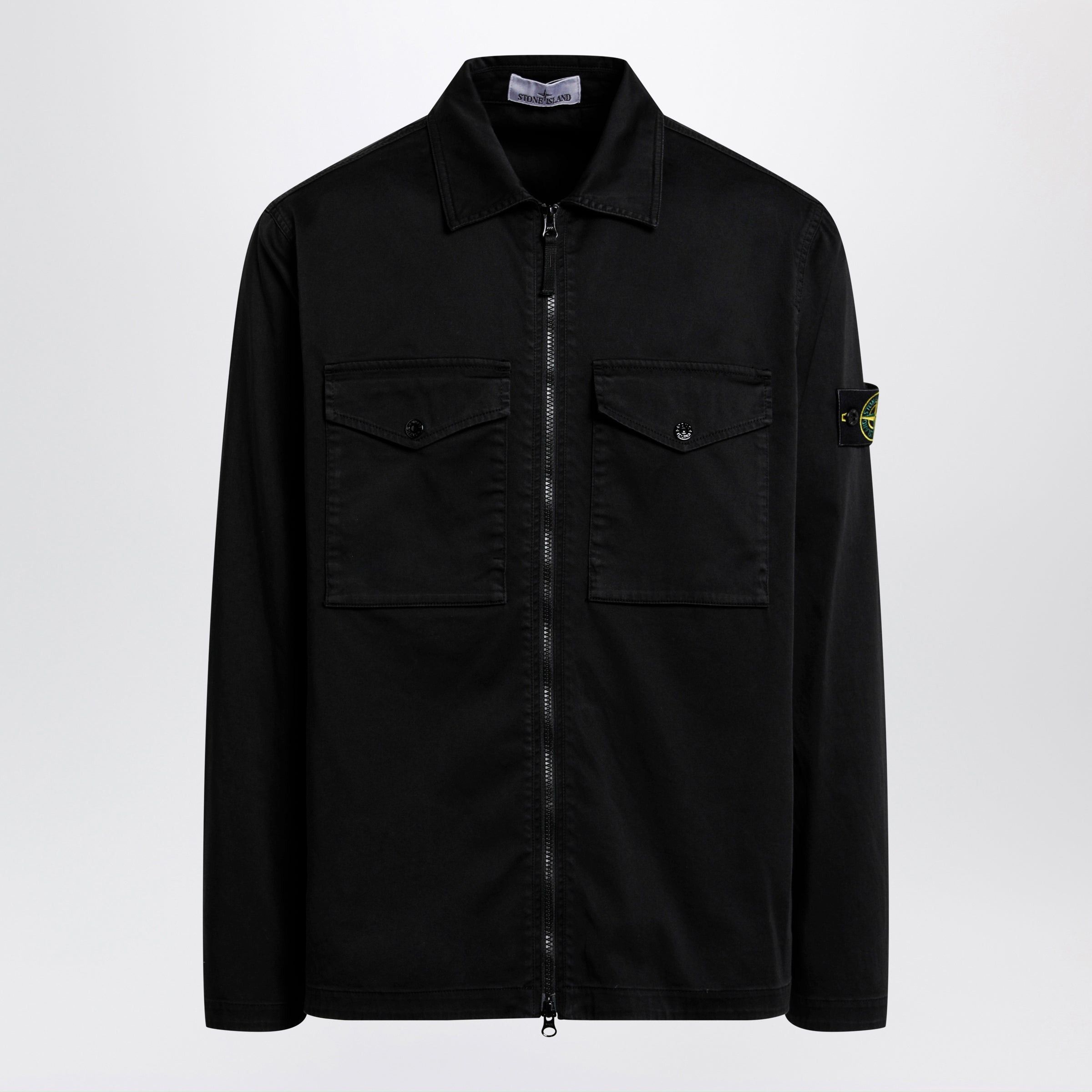 Stone Island Blue Cotton Zip-Up Jacket, Men's