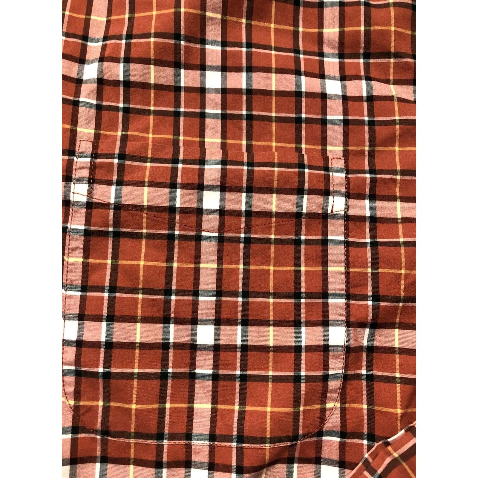 Vintage L.L.Bean Shirt Mens 2XL Orange Plaid Button-Down Cotton Traditional Fit Long Sleeve Size US XXL / EU 58 / 5 - 6 Thumbnail