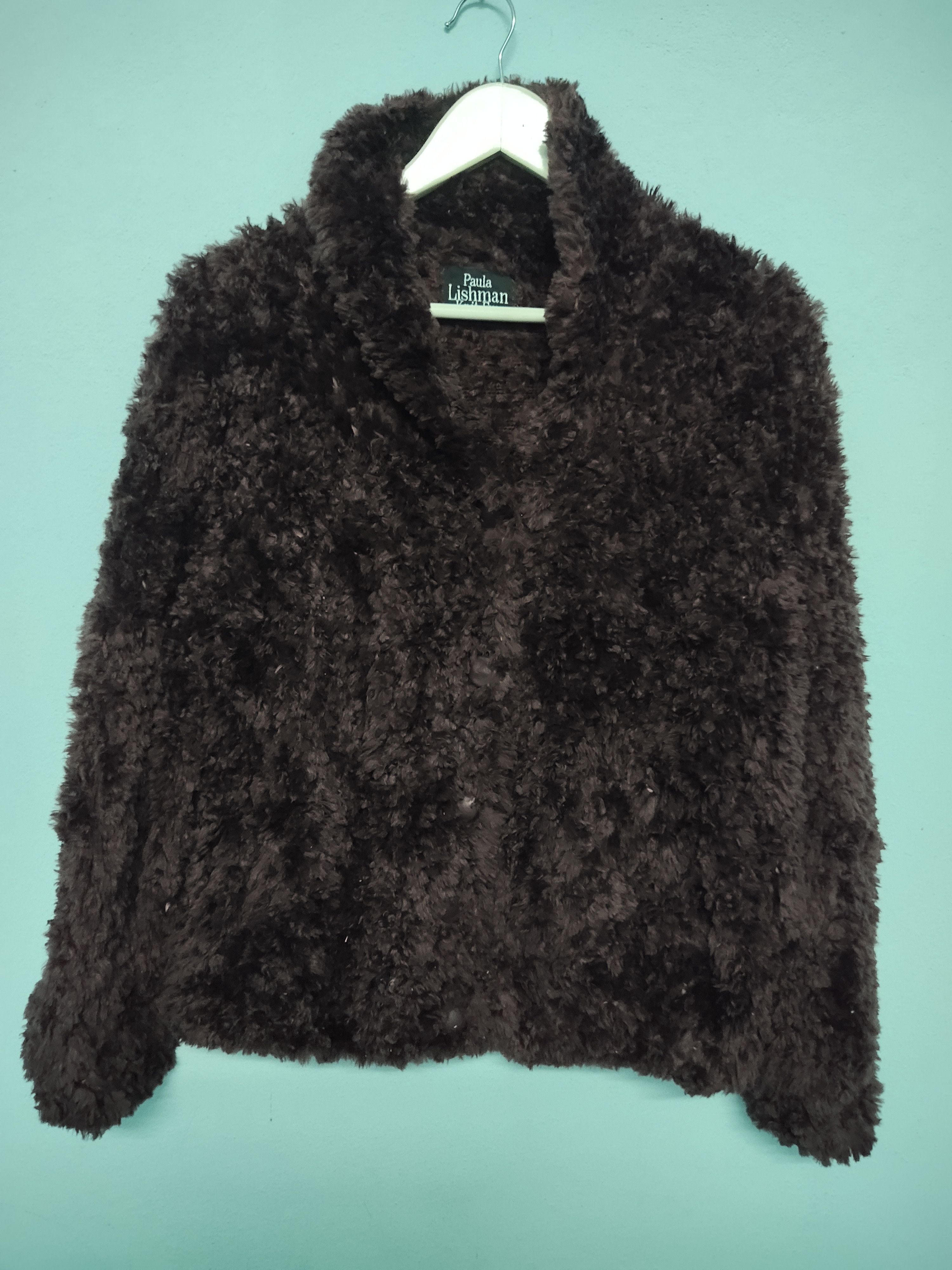 Other Paula Lishman Handmade Knit Fur Jacket Size M / US 6-8 / IT 42-44 - 1 Thumbnail