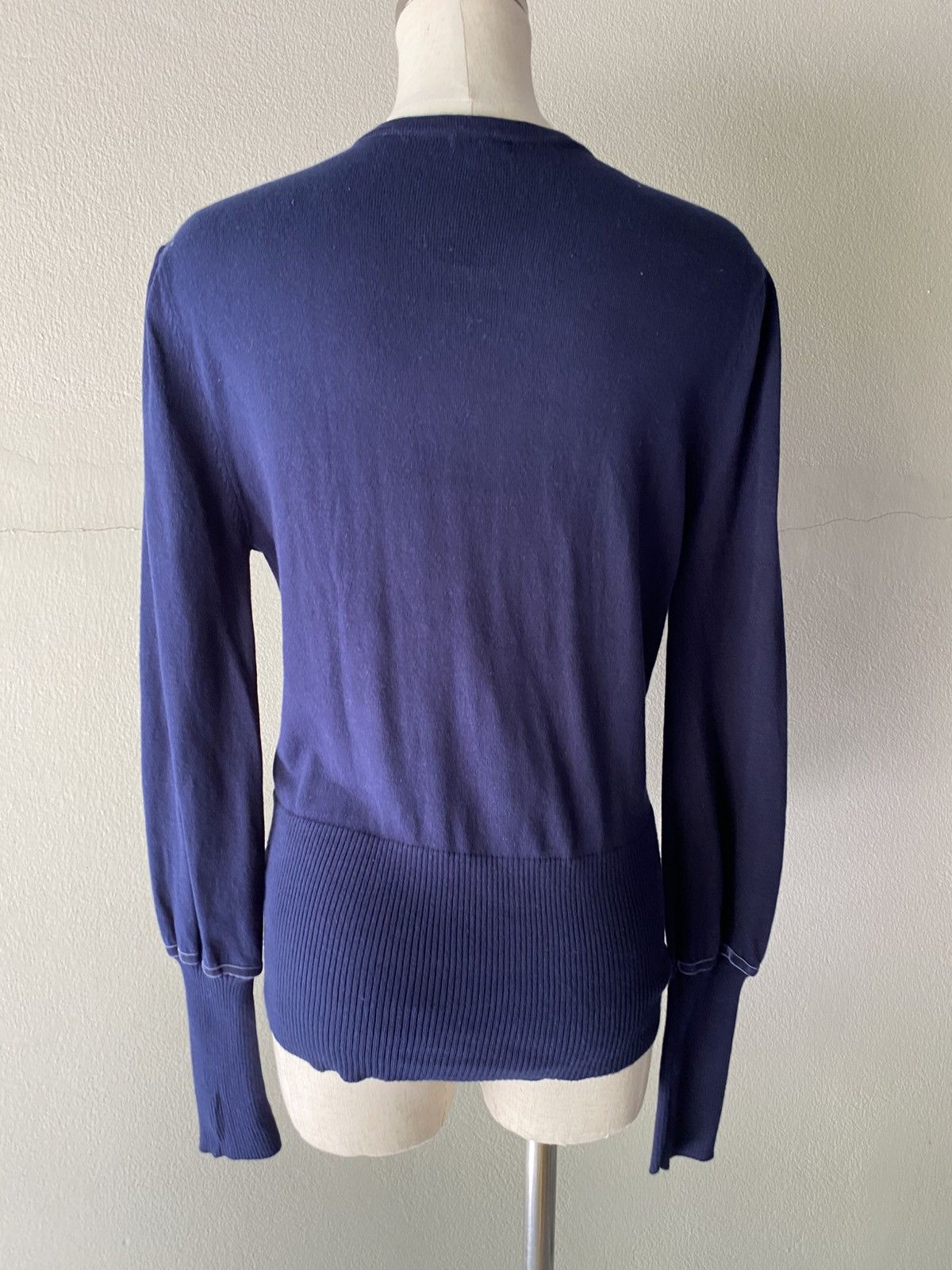 Kenzo KENZO Blue V-Neck Cardigan with Embroidered Trim. Size ONE SIZE - 23 Thumbnail