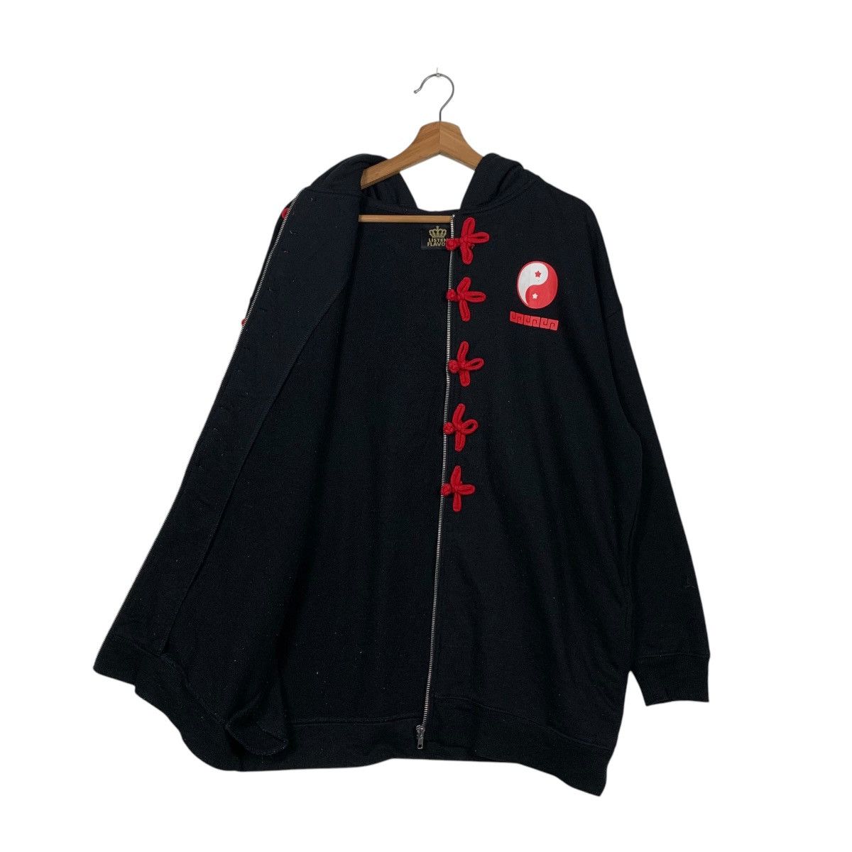 Japanese Brand LISTEN FLAVOUR Mandarin Zipper Hoodies Big Logo #1774-C78 Size US L / EU 52-54 / 3 - 2 Thumbnail