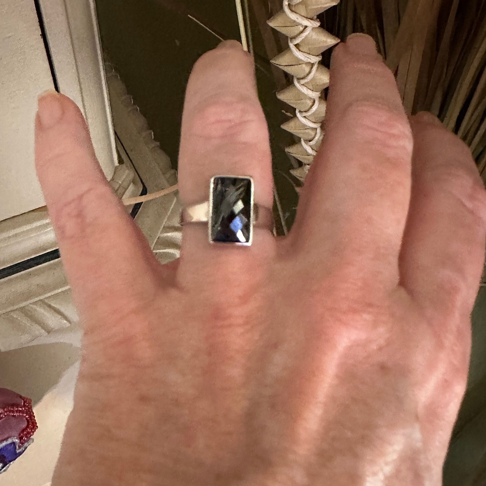The Unbranded Brand Sterling Silver Black Faceted CZ Sterling Silver Ring Size 9 Size ONE SIZE - 3 Thumbnail