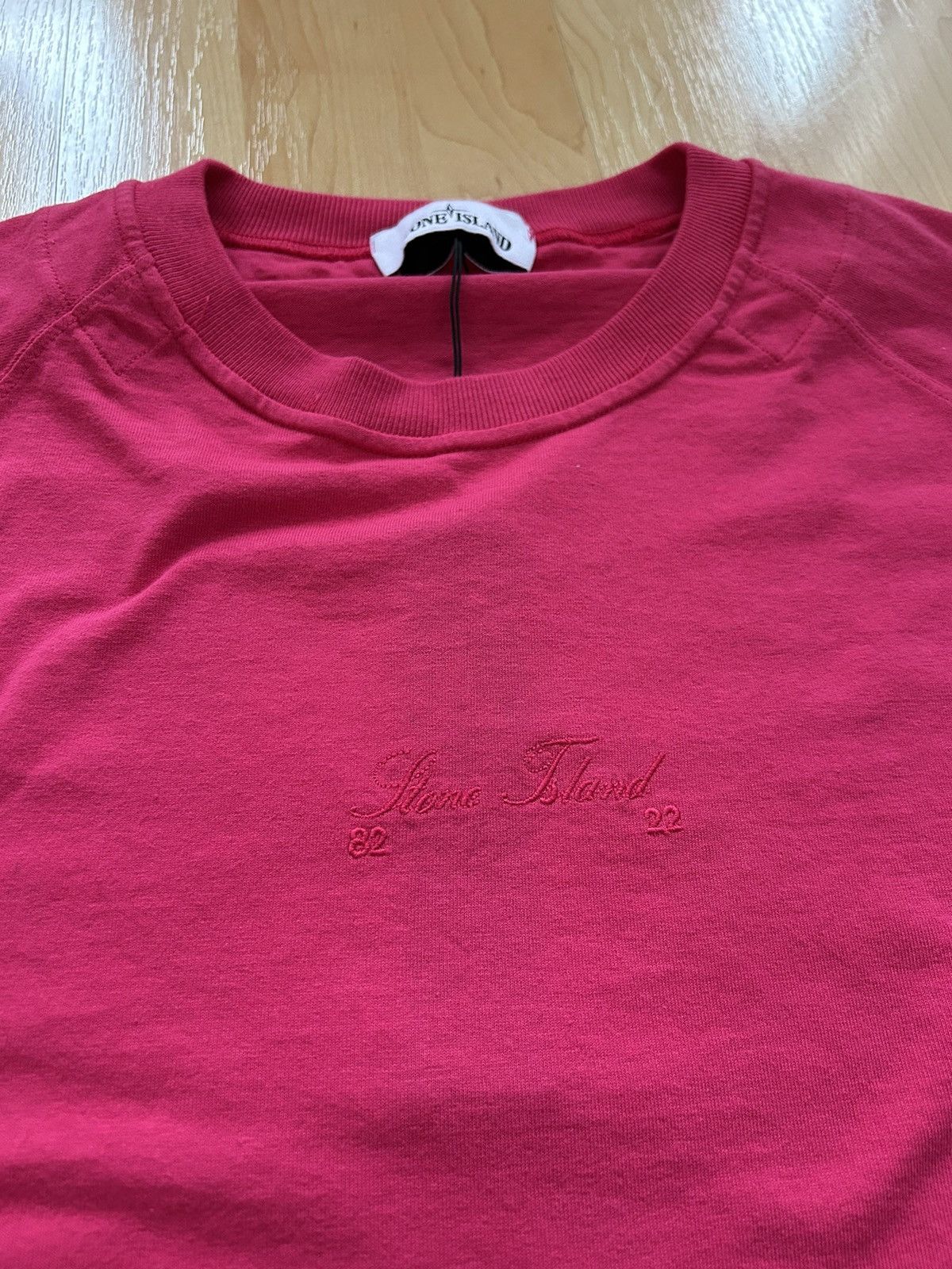 Image of Stone Island T-Shirt in Pink, Men's (Size 2XL)