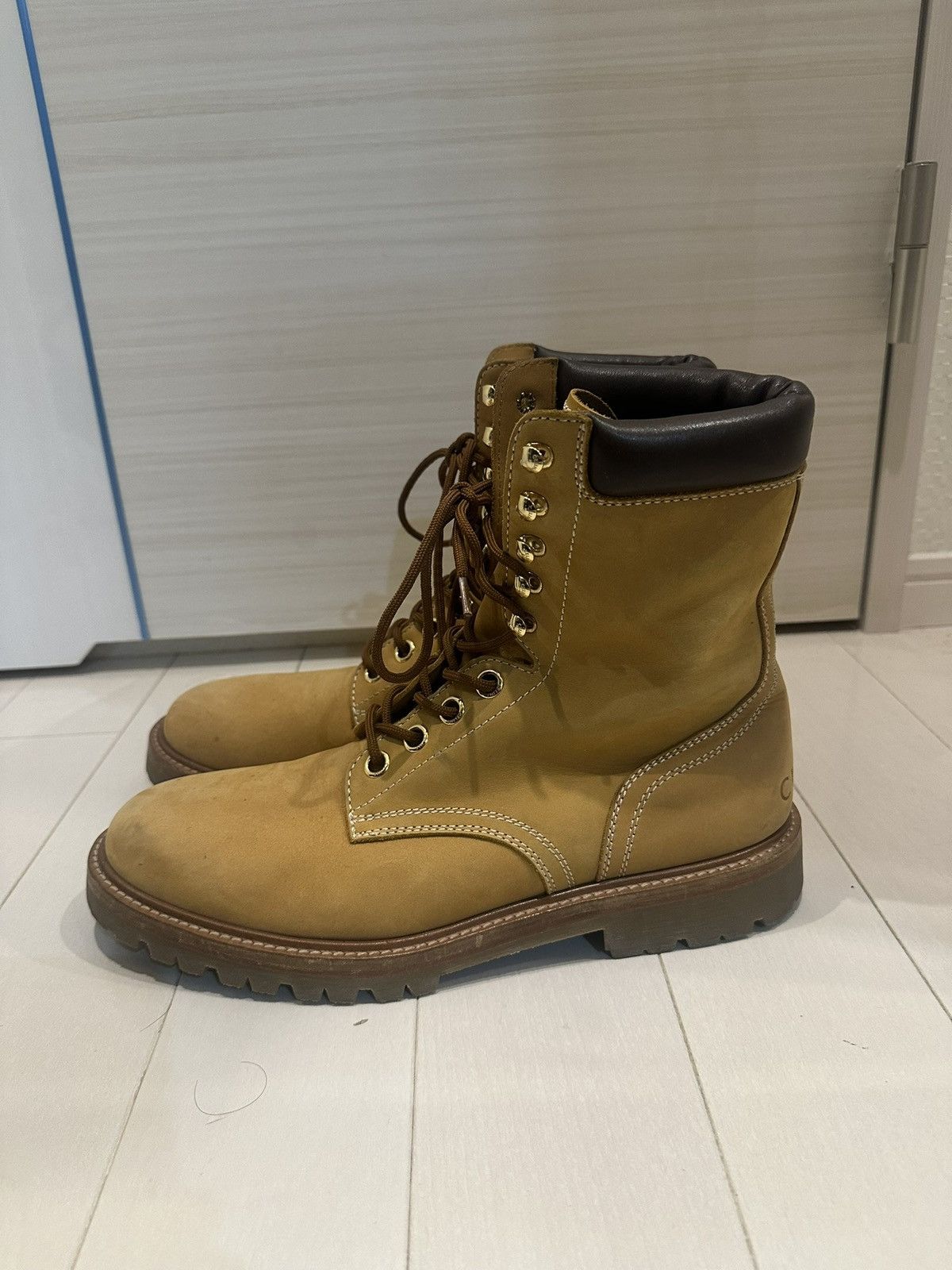 Celine CELINE 21AW KURT 01 High Lace-Up Boots 45 Wheat Nubuck Size US 11.5 / EU 44-45 - 4 Thumbnail