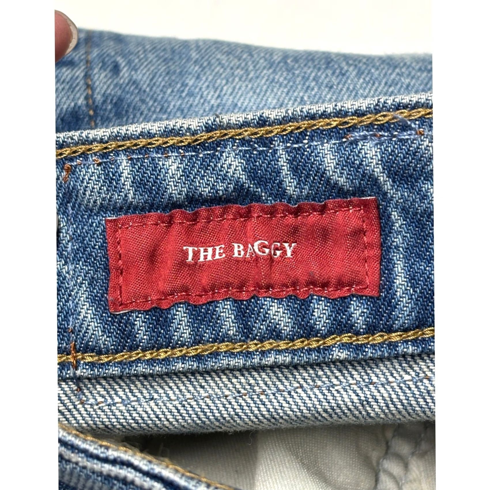 Lucky Brand NWT Lucky Brand Lucky Legend The Baggy Jeans Blue Paint Splatter 30 X 31.5 5-Pocket Wide-Leg Denim Womens Jeans Size 30" / US 8 / IT 44 - 7 Thumbnail