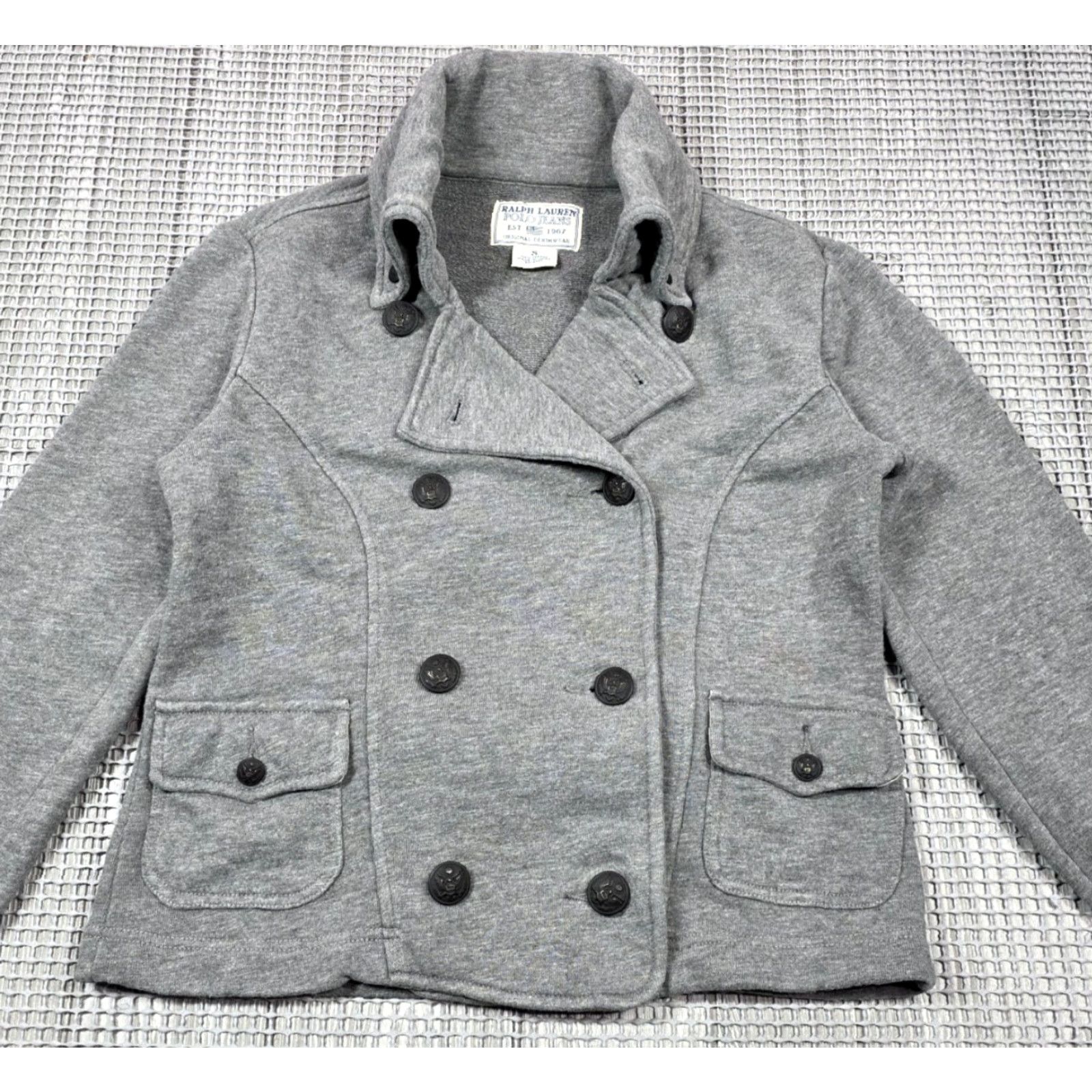 Ralph Lauren Polo Jeans Co Ralph Lauren Gray Double Breasted Pea Coat Womens Size S Jacket For Women Grey Short Coat City Designer Preppy Pockets Size 28" / US 6 / IT 42 - 4 Thumbnail
