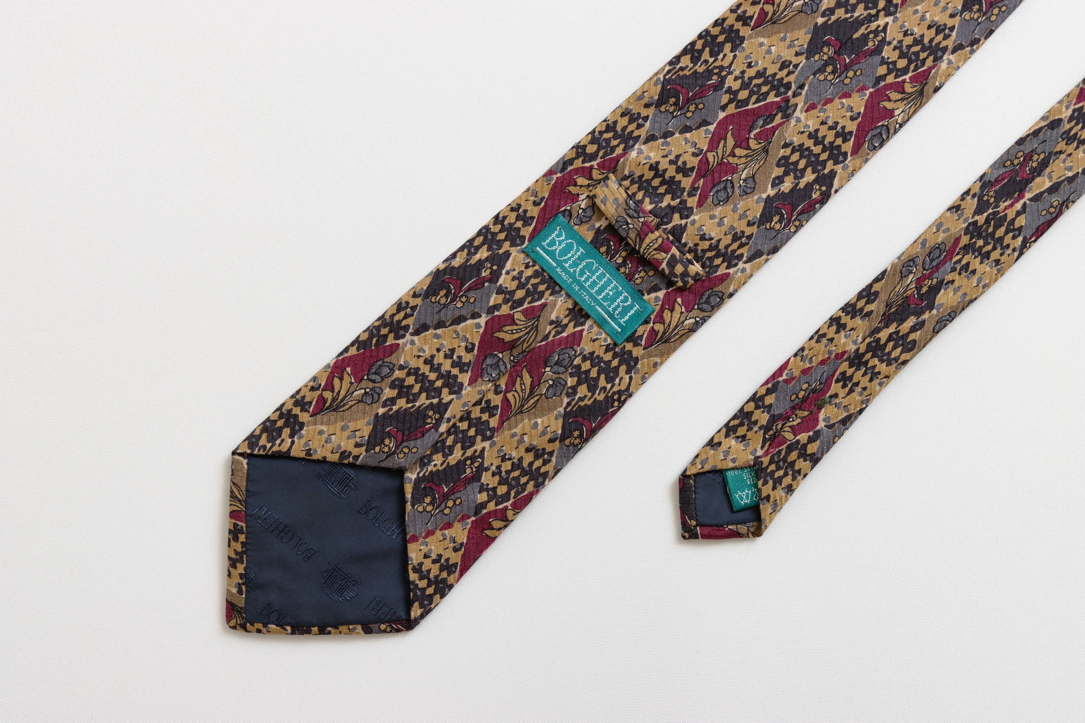 Boglioli Bolgheri made in Italy Tie abstract pattern silk necktie 020 Size ONE SIZE - 5 Thumbnail
