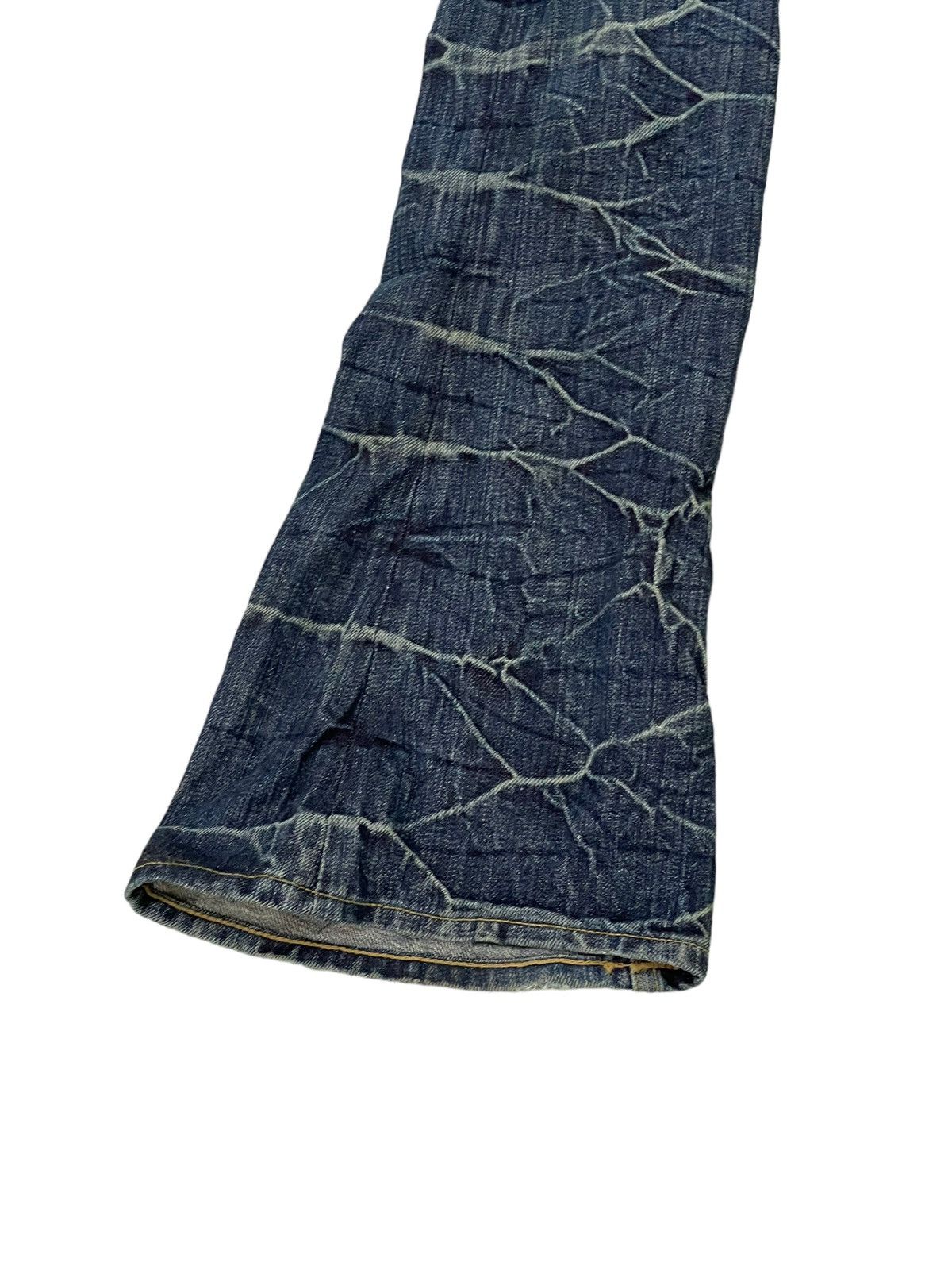 Japanese Brand Flare Jeans Brappers Honeycomb Distress Slim Low Rise 7🟦0 Size US 28 / EU 44 - 5 Thumbnail
