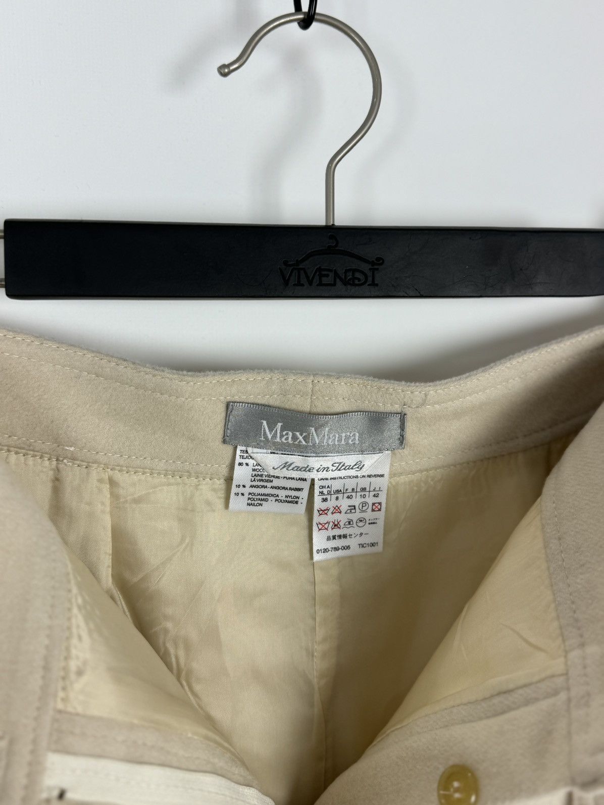 Vintage Vintage Max Mara Wool Midi Pockets Skirt Size 30" / US 8 / IT 44 - 7 Thumbnail