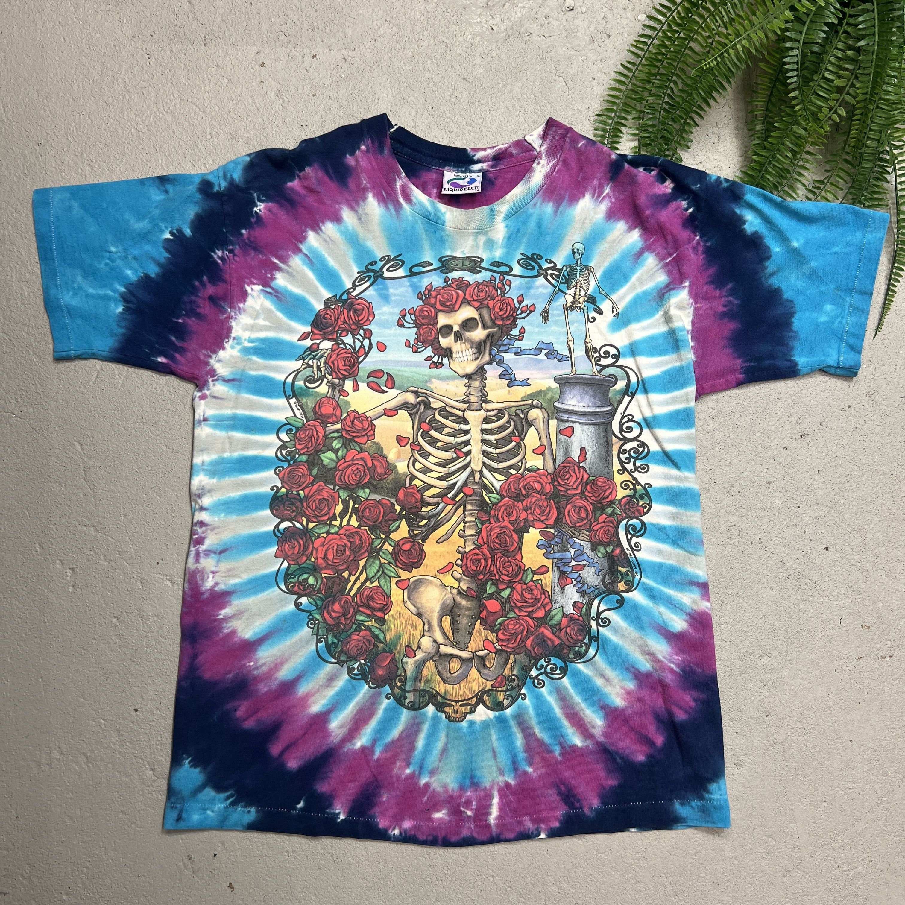 Grateful Dead × Vintage 1995 Grateful Dead 30 Years Skeleton With Roses Tee Size US L / EU 52-54 / 3 - 2 Thumbnail