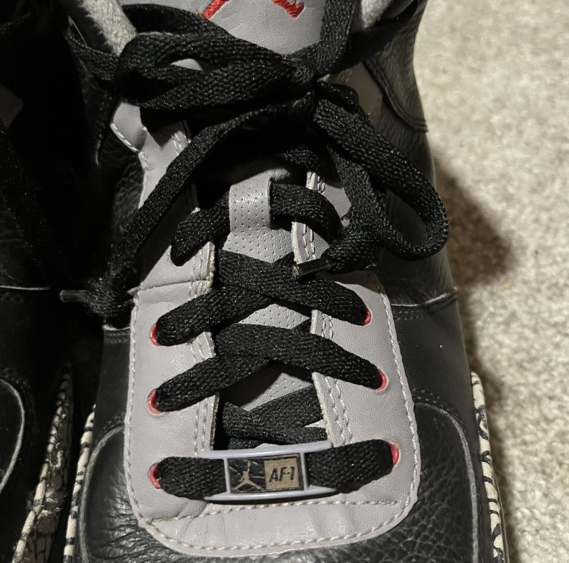 Jordan Brand × Nike Size 14 Mens Nike Air Jordan Fusion 3 Ajf 2008 Black Cement Size US 14 / EU 47 - 3 Thumbnail