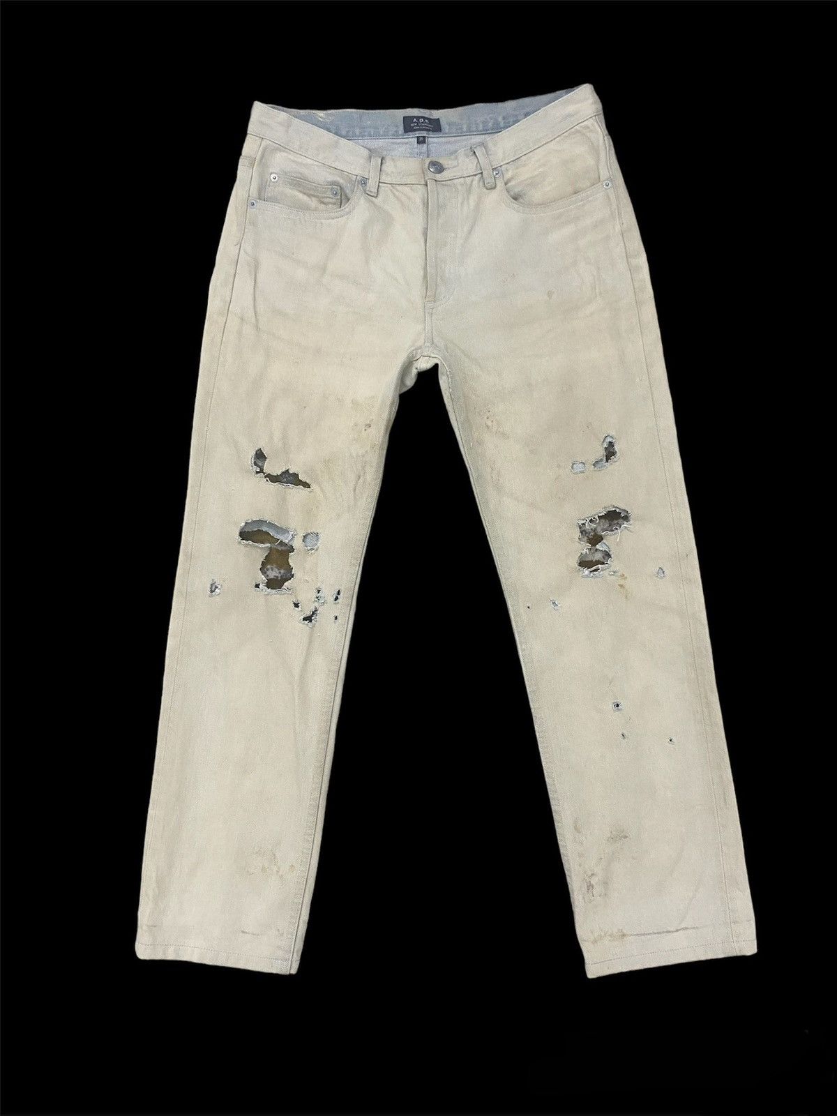 A.P.C. APC x INSECT DESTROYER DESIGN STRAIGHT CUT TYPE RIPPED STYLE Size US 31 - 1 Thumbnail