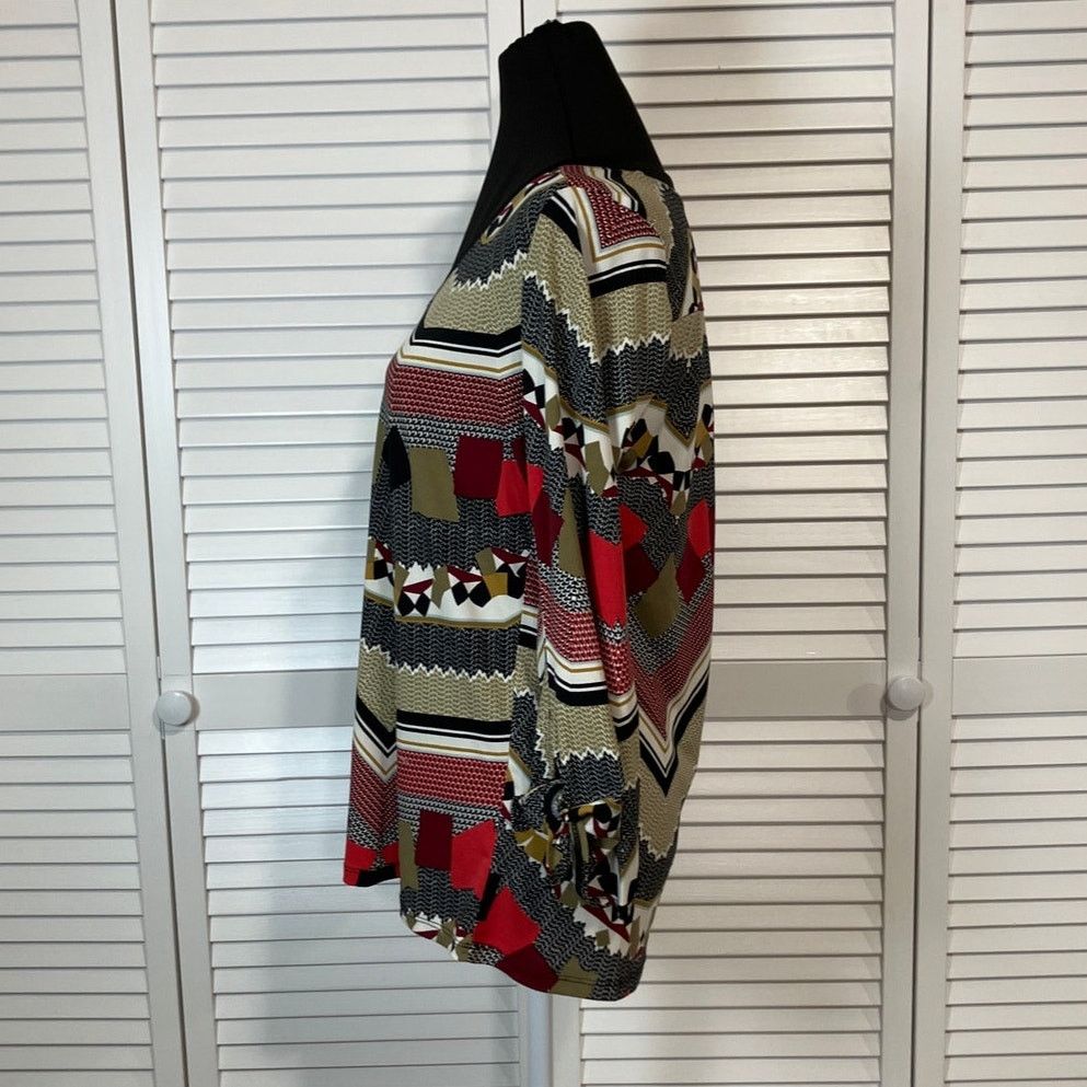 Other Time Line Retro Abstract Geometric Patchwork Tunic Blouse M Size M / US 6-8 / IT 42-44 - 2 Thumbnail