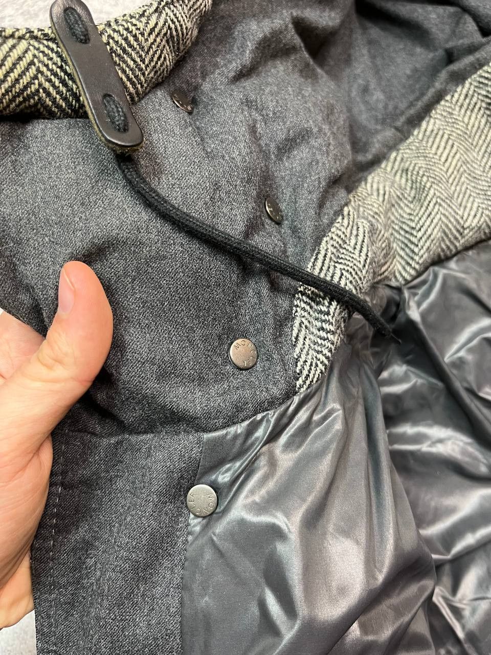 Moncler Moncler Gildas Herringbone Wool Down Puffer Jacket Size US L / EU 52-54 / 3 - 13 Thumbnail