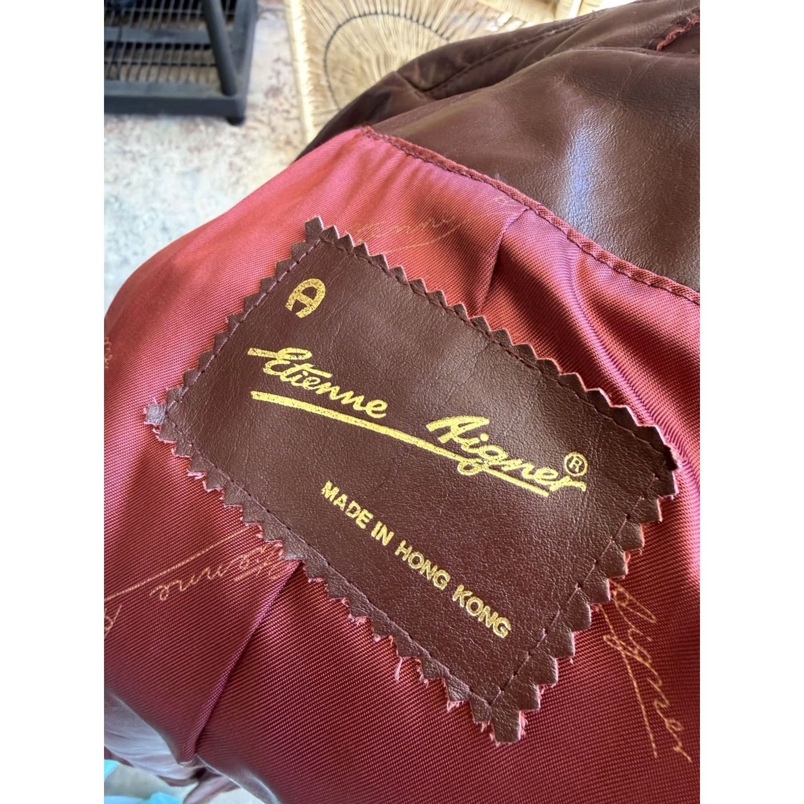 Etienne Aigner VINTAGE Etienne Aigner Oxblood Leather Blazer Size 14 Blazer Womens 80s 90s City Classic Designer Horsebit Jacket Size XL / US 12-14 / IT 48-50 - 7 Thumbnail