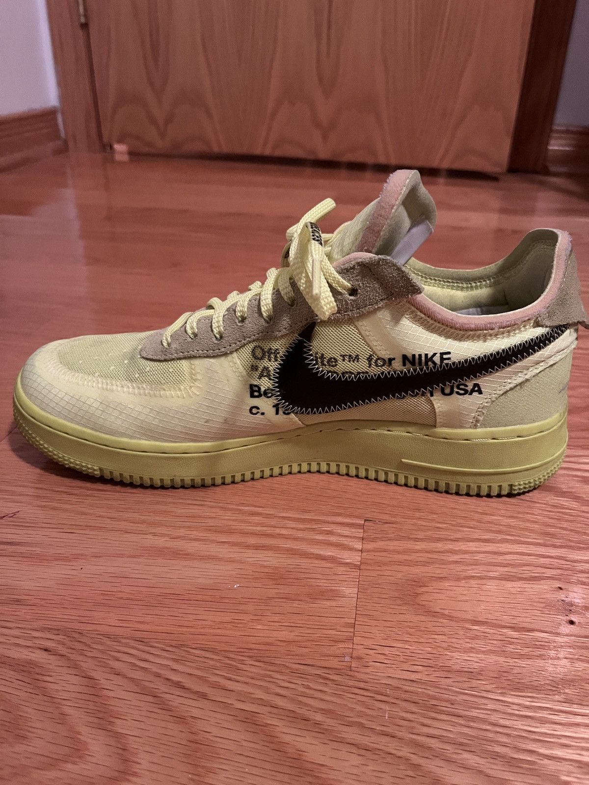 Nike × Off-White Nike Air Force 1 Low Off-White Volt Size US 9.5 / EU 42-43 - 6 Thumbnail