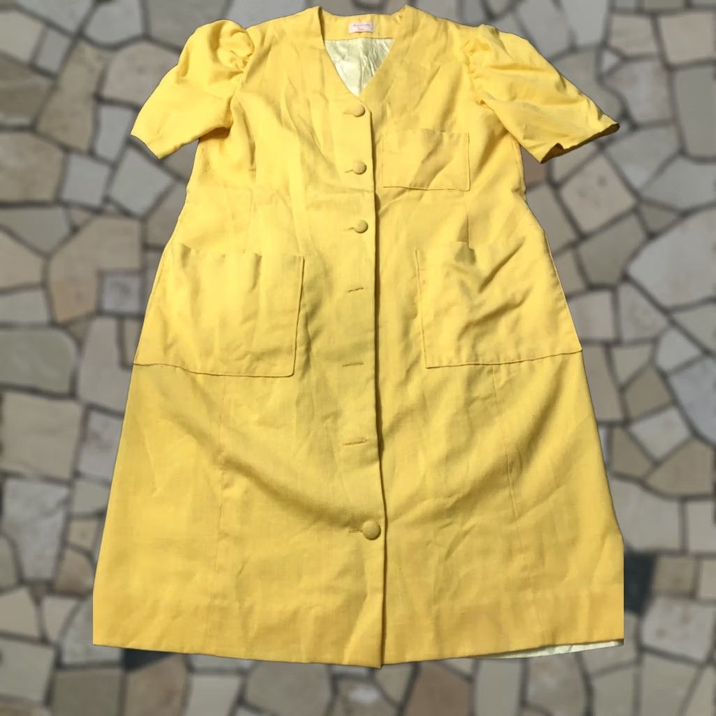 Vintage VTG Especially For You coat Dress yellow gold extra Large Womens Size XL / US 12-14 / IT 48-50 - 1 Thumbnail
