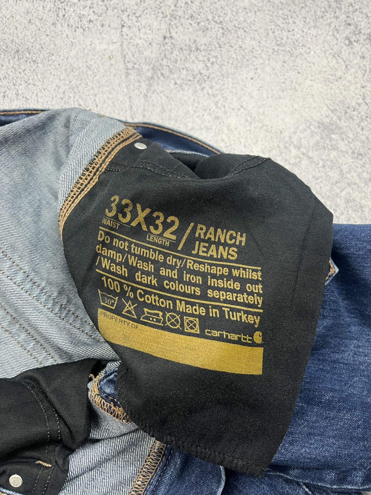 Carhartt × Vintage Carhartt Ranch Jeans Work Pants Faded Blue Denim 33x32 Size US 33 - 16 Thumbnail