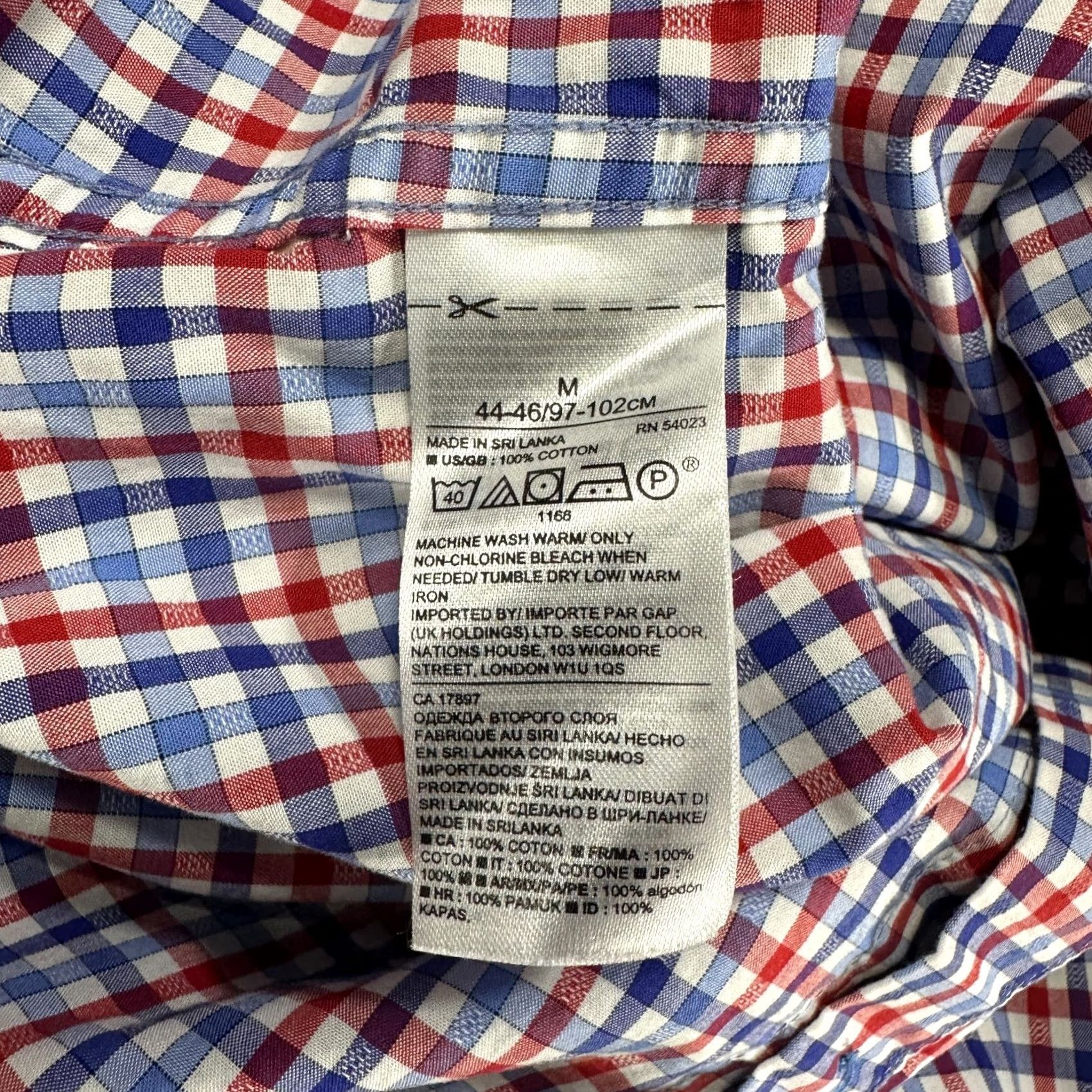 Banana Republic Banana Republic Shirt Mens M Grant Fit Custom Wash Blue White Red Plaid Button-Up Long Sleeve Size US M / EU 48-50 / 2 - 7 Thumbnail