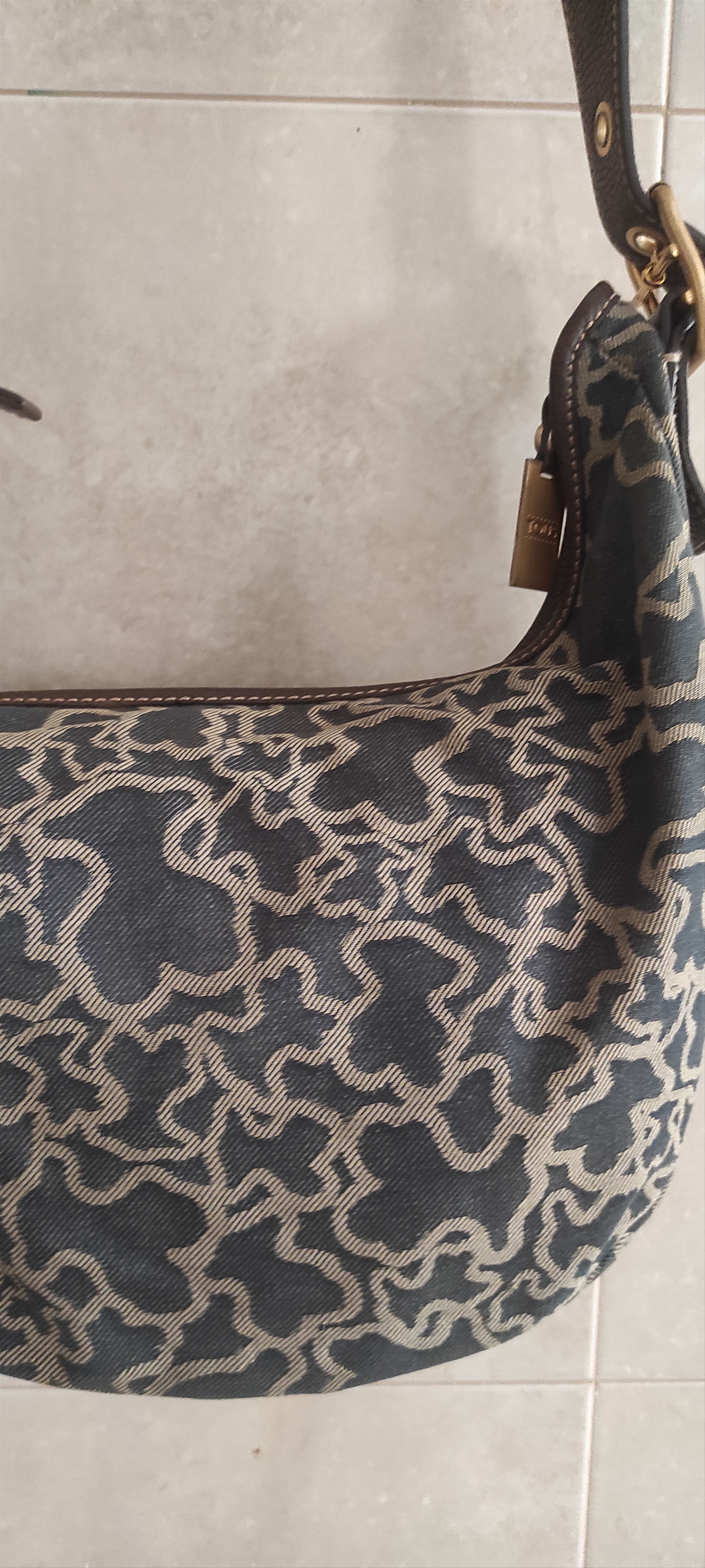 TOUS TOUS Kaos Print Denim Canvas Hobo Shoulder Bag Size ONE SIZE - 12 Thumbnail