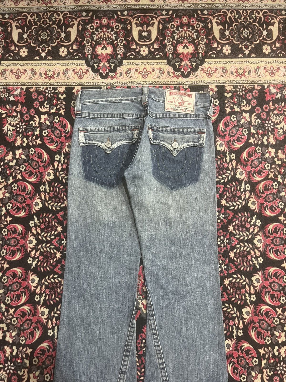 True Religion Vintage True Religion “Berkeley” Trashed Blue Flare Jeans Size US 30 / EU 46 - 7 Thumbnail