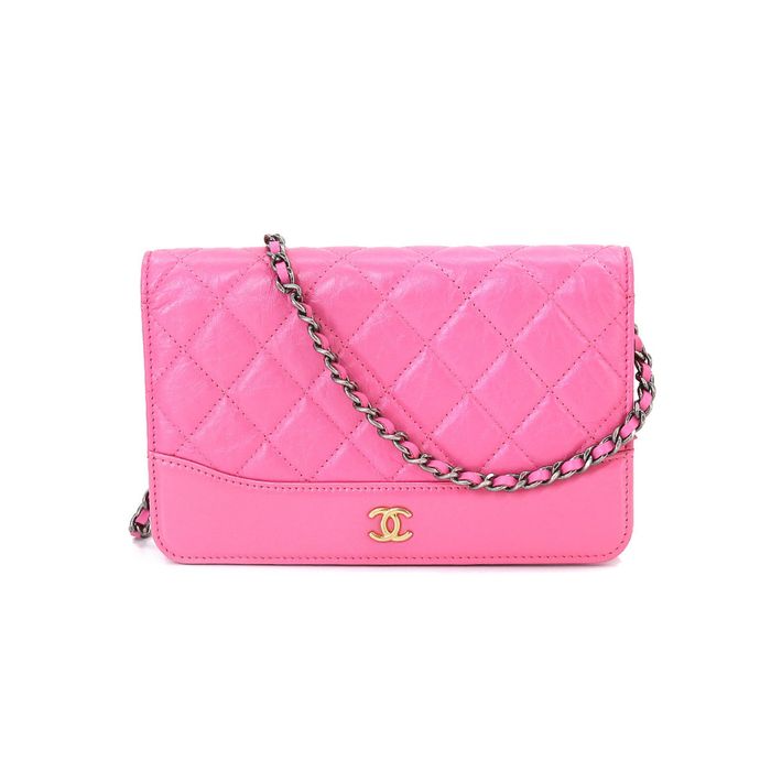 Chanel CHANEL Gabriel de Chanel chain wallet long leather pink A84389 ...