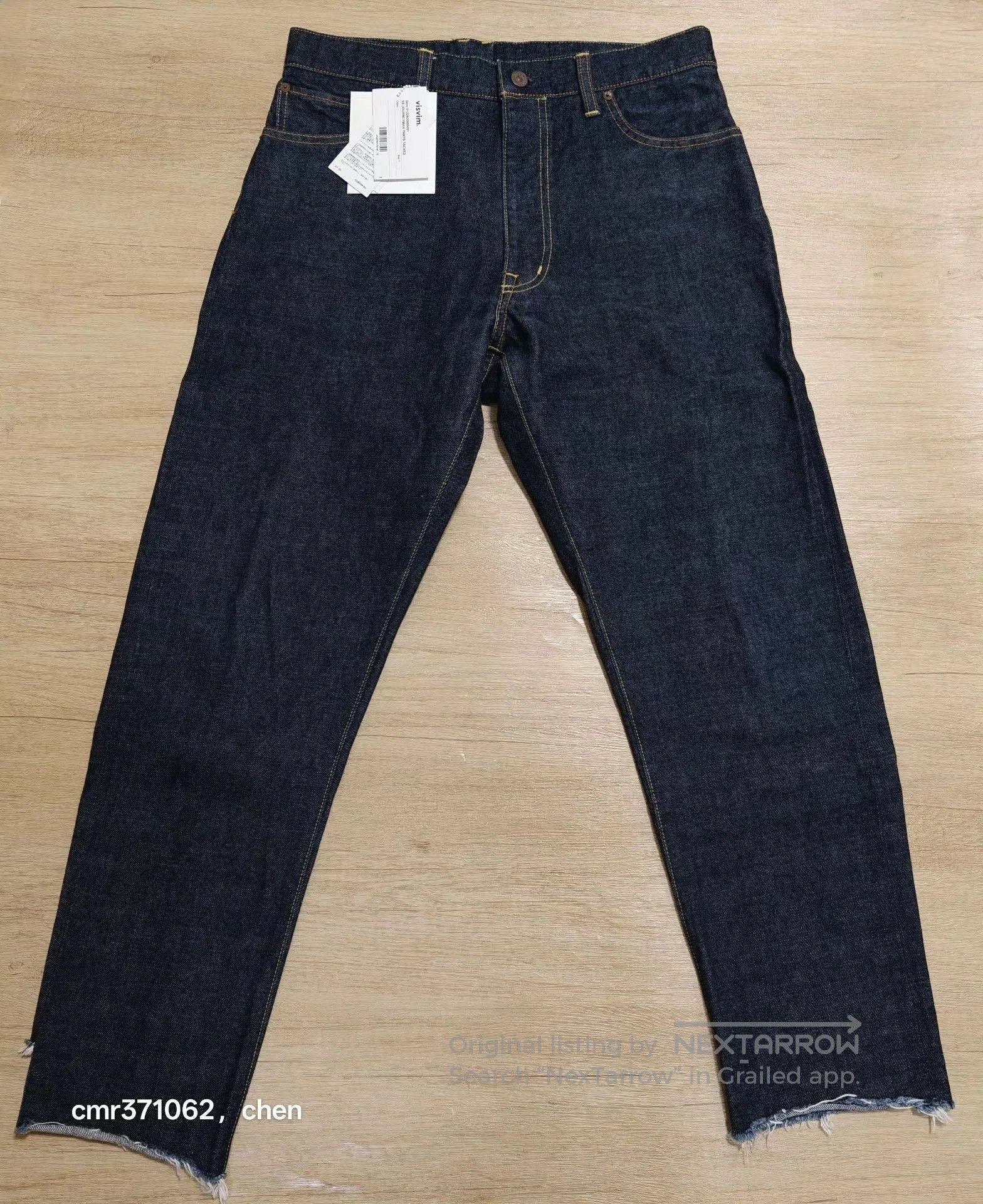 Visvim Blue Denim Pants with Frayed Hem - Size 30. Size US 30 / EU 46 - 1 Thumbnail
