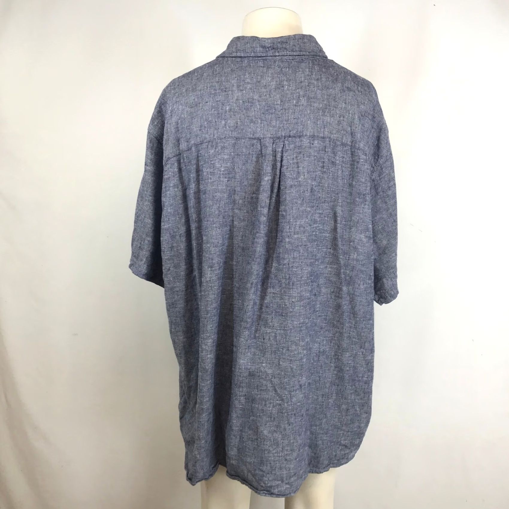 Vintage Eventide Mens Blue Linen Blend Short Sleeve Henley Polo Shirt Regular Fit Big 3X Size US XXL / EU 58 / 5 - 5 Thumbnail
