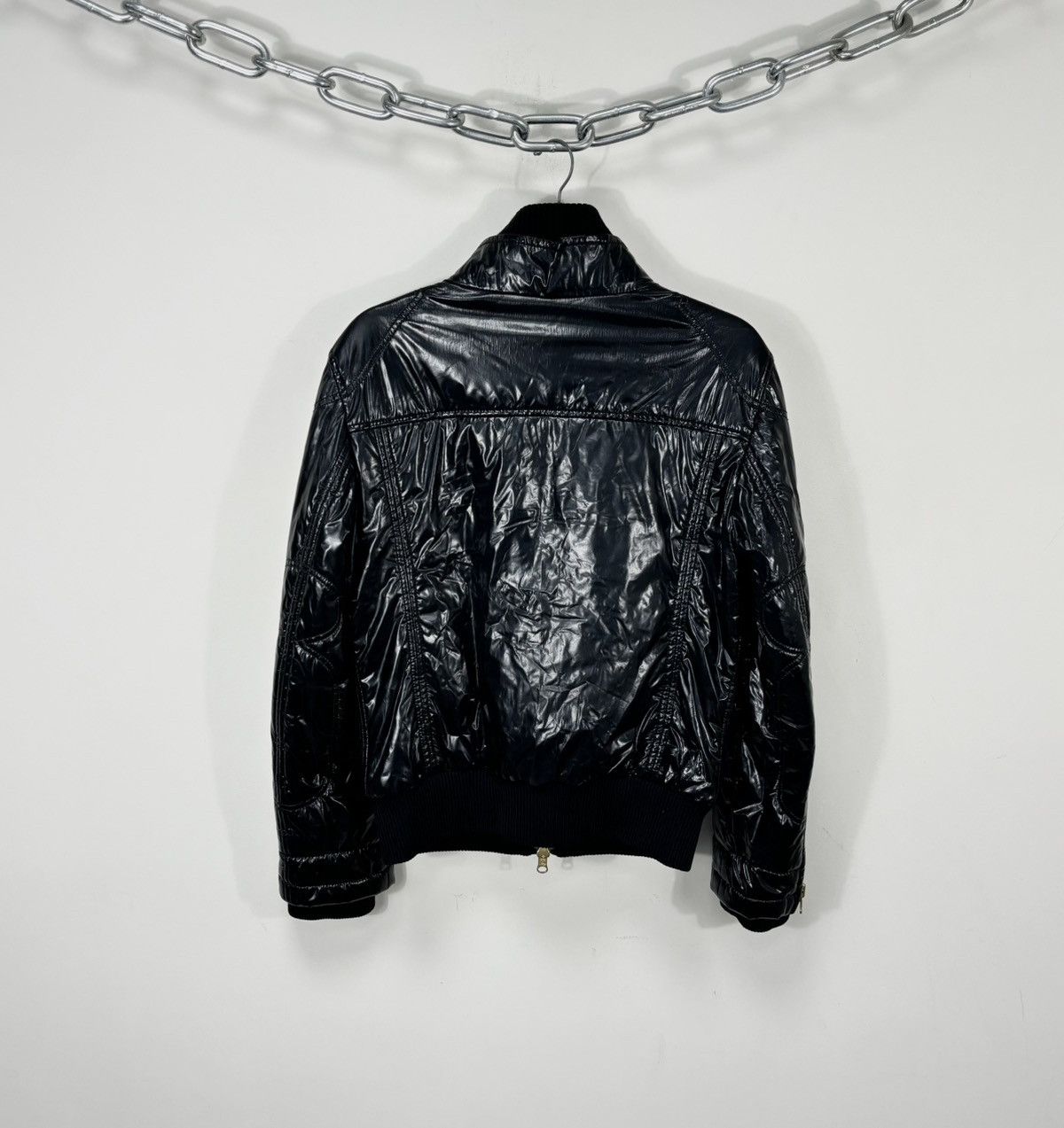 Fay Fay Women’s Shiny Black Italian Luxury Multipocket Jacket Size L / US 10 / IT 46 - 2 Thumbnail