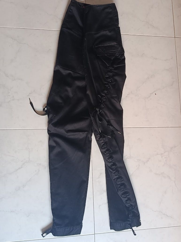 Marithe + Francois Girbaud Marithé + François Girbaud Corset Waist Lace-Up Black Pants Size US 30 / EU 46 - 4 Thumbnail