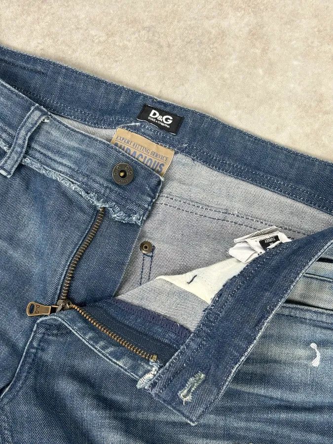 Dolce & Gabbana AW2006 Dolce & Gabbana Navy Distressed Jeans Size US 32 / EU 48 - 10 Thumbnail
