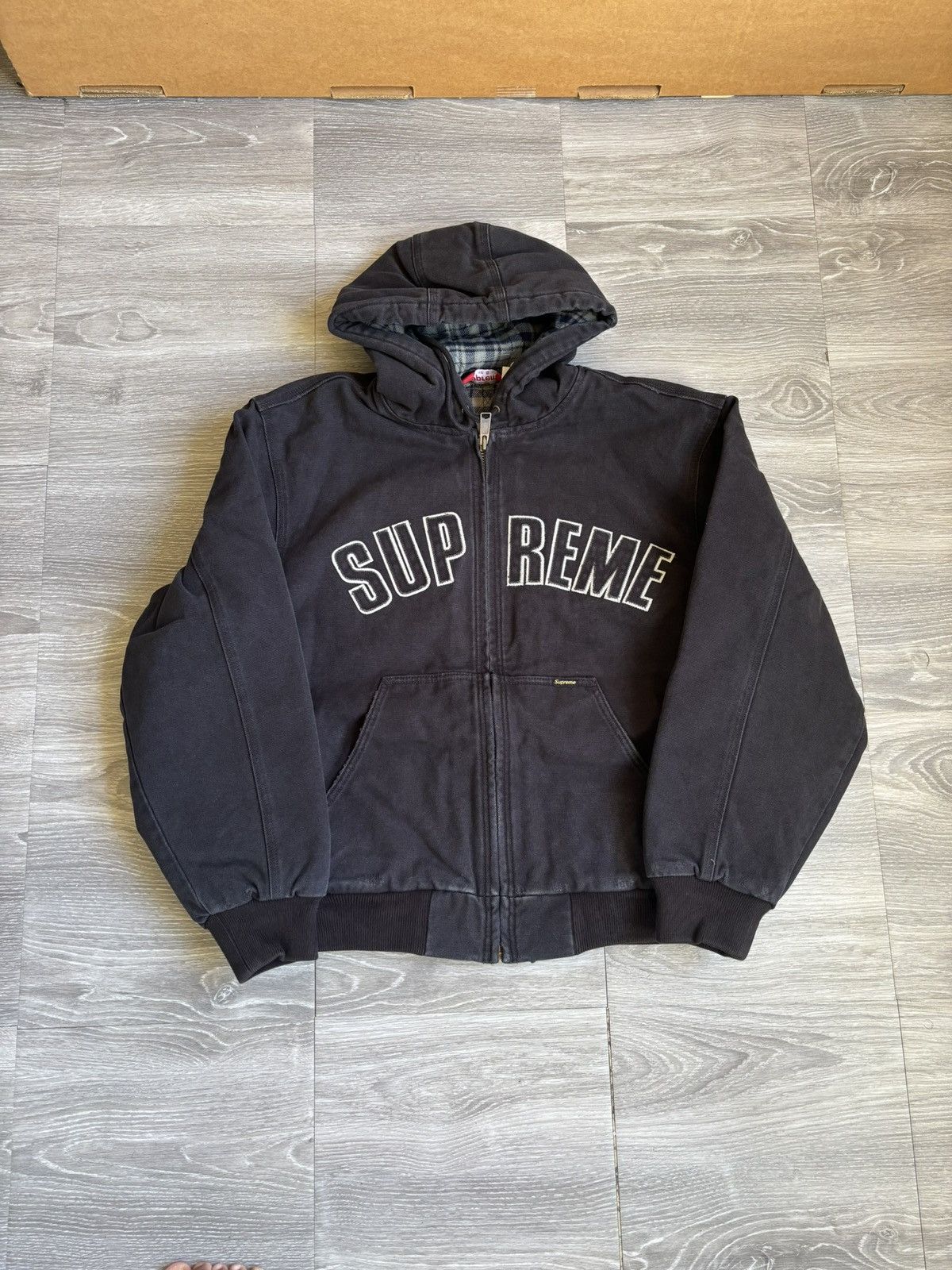 Supreme Supreme Reflective Arc Hooded Work Jacket Black FW25 Size US S / EU 44-46 / 1 - 6 Thumbnail