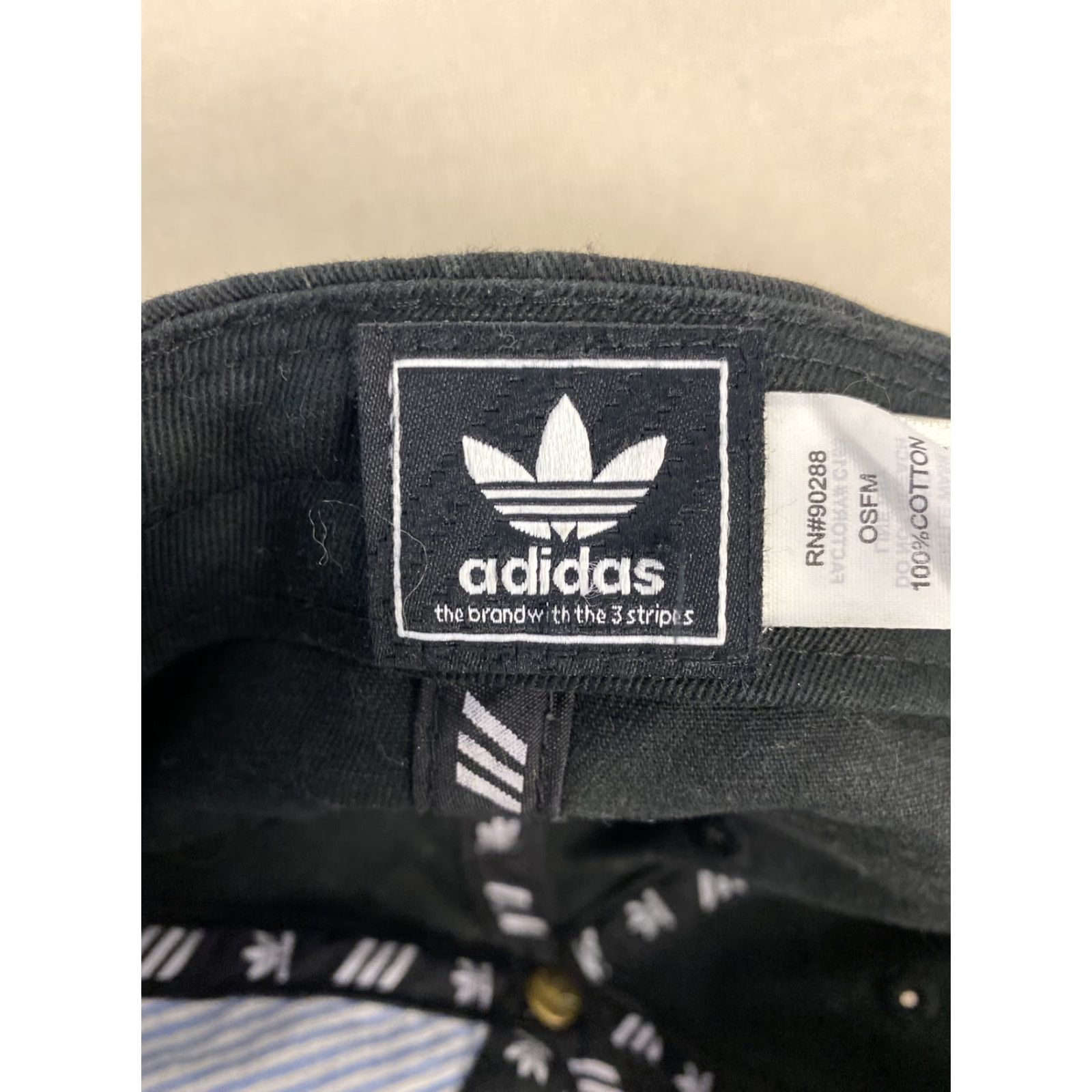 Adidas Adidas Men’s Originals Relaxed Strap Back Cap Hat Trefoil Black/White / 180 Size ONE SIZE - 6 Thumbnail